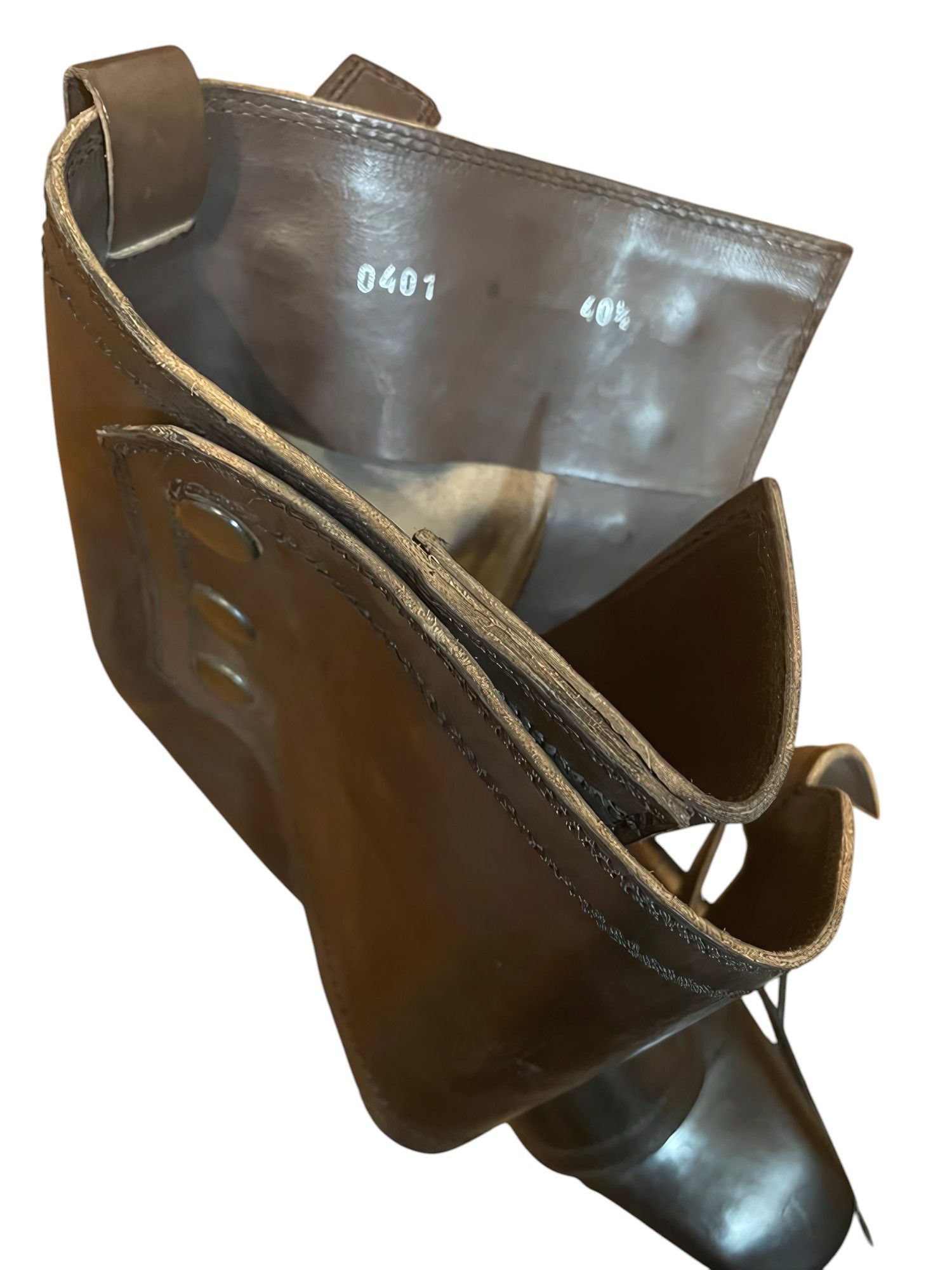 Yves Saint Laurent RIVE GAUCHE LEATHER COMBAT BOOTS BY TOM FORD Size US 7.5 / EU 40-41 - 4 Thumbnail