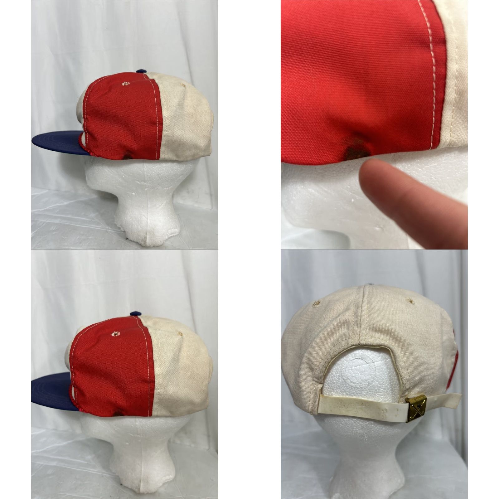 Vintage VINTAGE Town Talk Baseball Hat One Size Adjustable Blue White Red Cap Men Boys Mens Size ONE SIZE - 8 Thumbnail