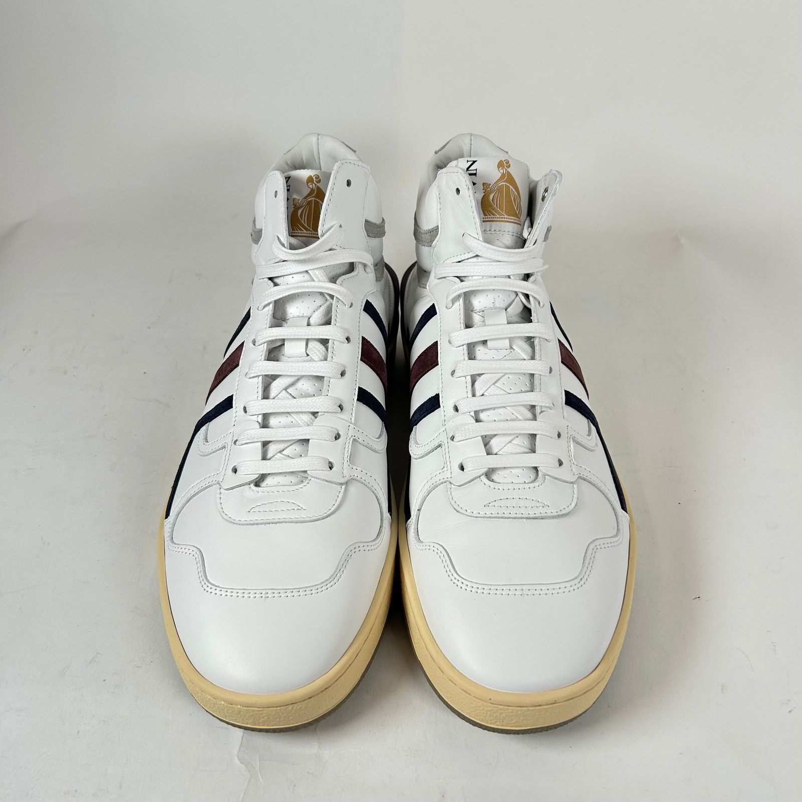 A Ma Maniere × Lanvin Lanvin x A Ma Maniere White/Maroon Clay High-Top Sneaker Size US 11 / EU 44 - 2 Thumbnail