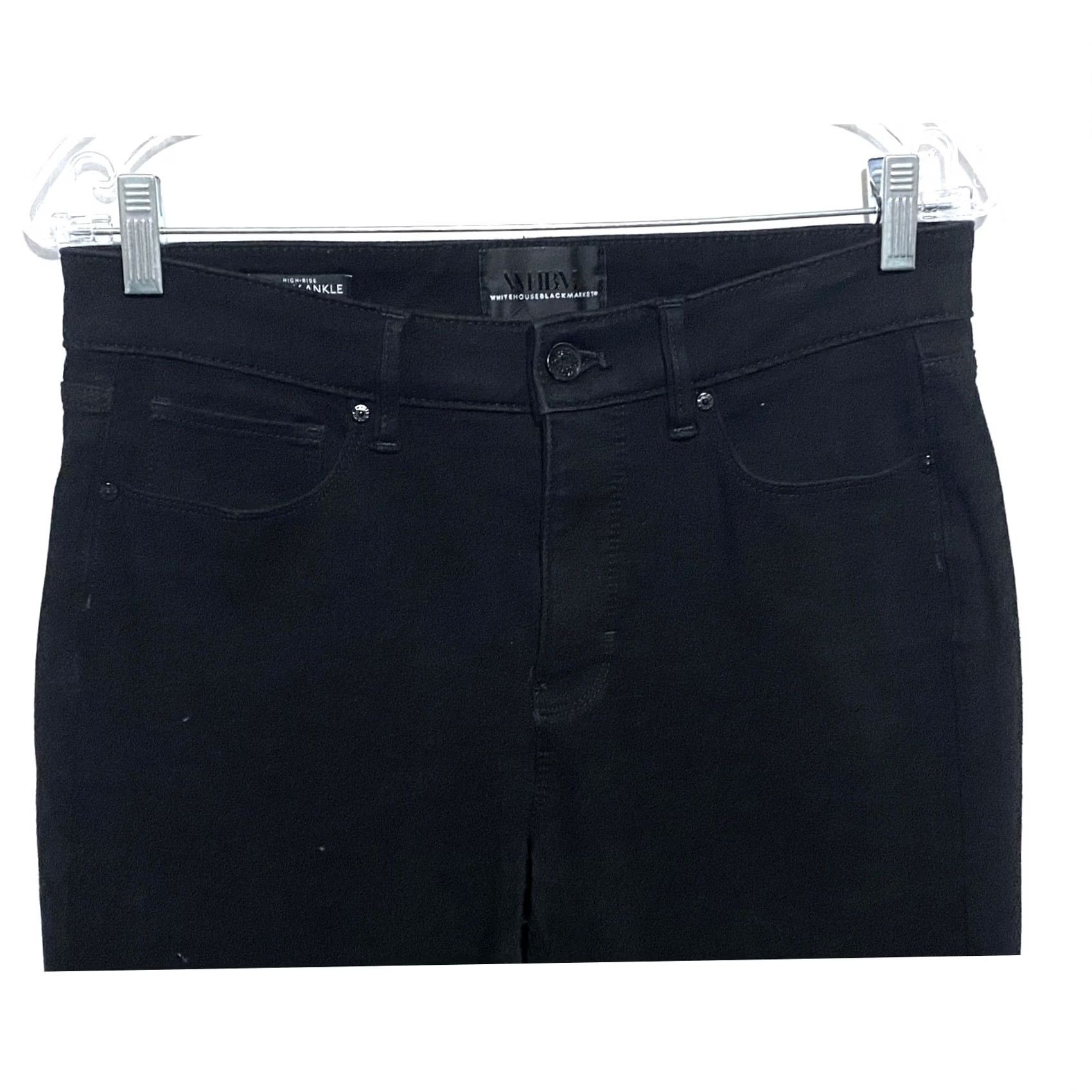 White House Black Market VINTAGE White House Black Market High Rise Skinny Ankle Sculpt Black Jeans 6 Stretch Women's Jeans Size 28" / US 6 / IT 42 - 3 Thumbnail