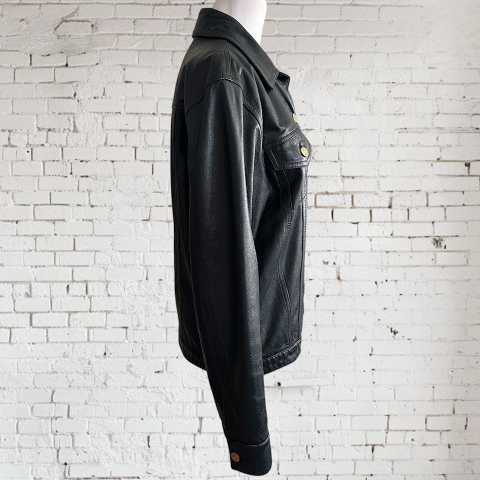 Ralph Lauren RALPH LAUREN Vintage 100% Leather Jacket Blue & Gold S Size S / US 4 / IT 40 - 4 Thumbnail