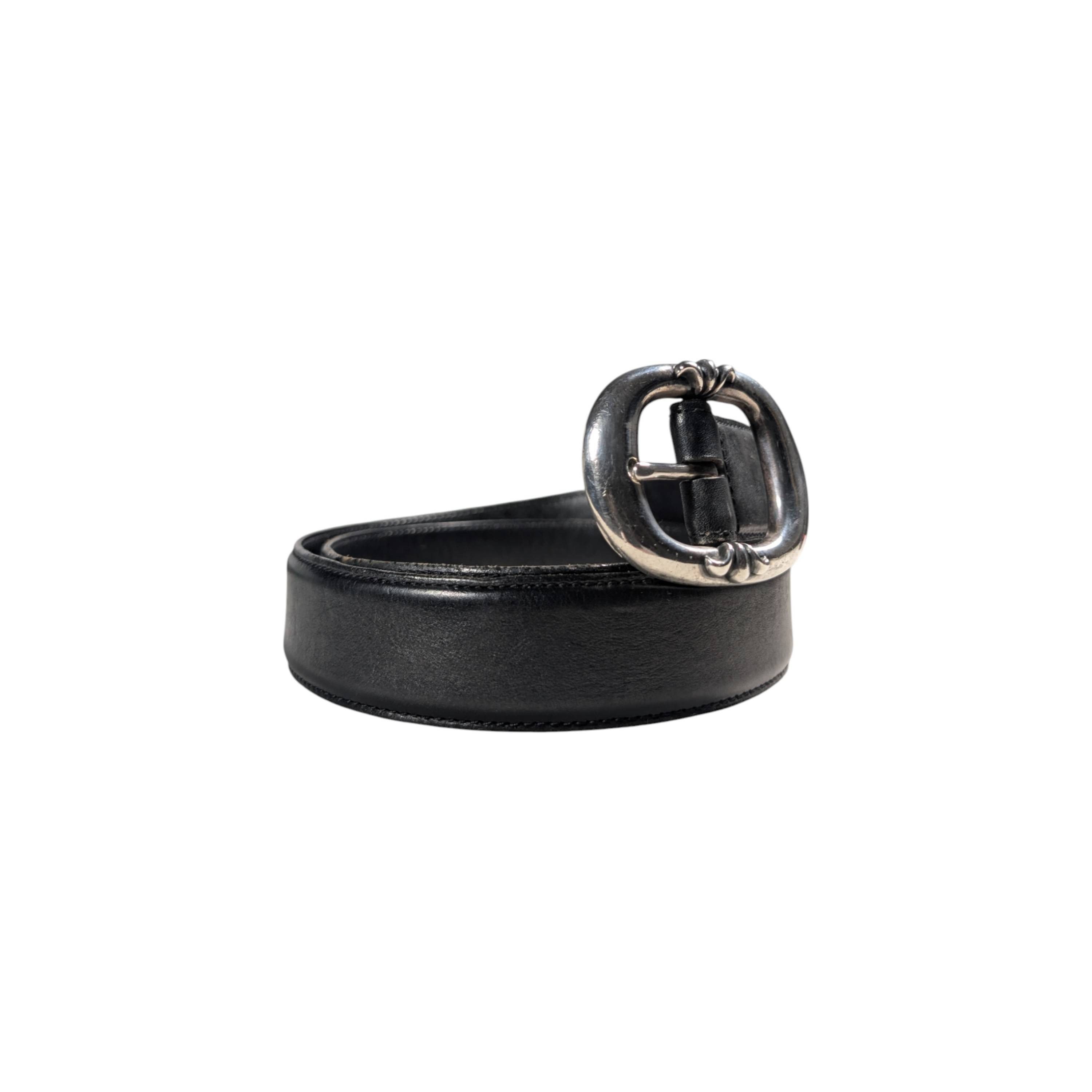 Chrome Hearts Black Leather Gunslinger Belt Size 32 - 3 Thumbnail