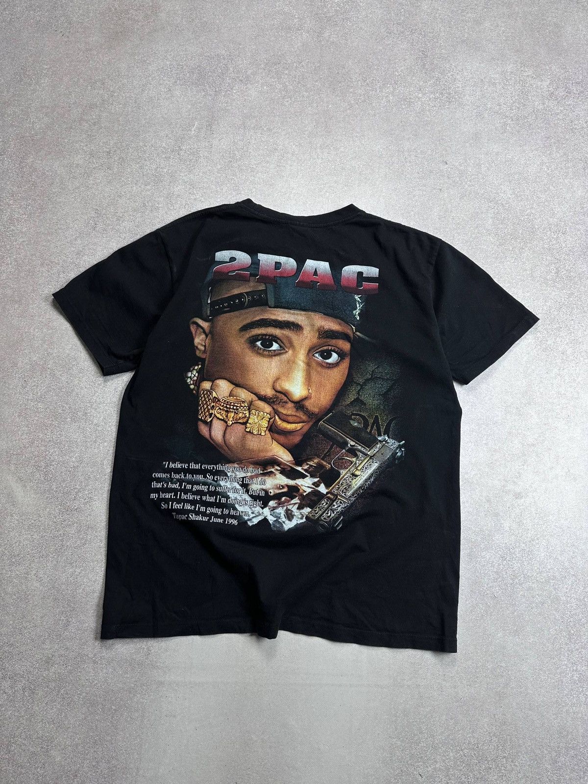 Band Tees Vintage 90s 2Pac t-shirt Tupac Shakur Size US L / EU 52-54 / 3 - 3 Thumbnail