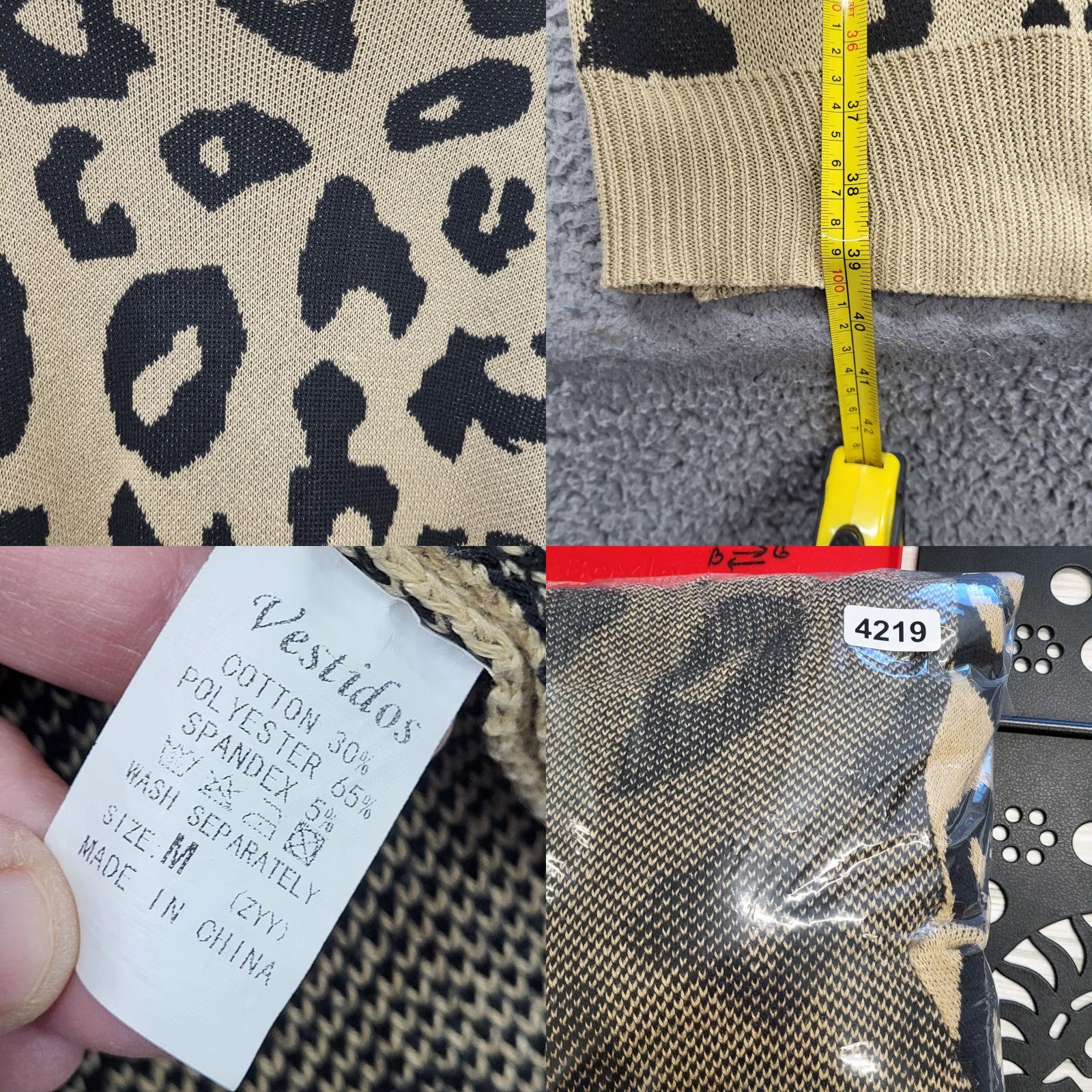 Vintage Vestidos Cardigan Womens M Animal Print Open Front Duster Long Sleeve Pockets Shirt Size M / US 6-8 / IT 42-44 - 8 Thumbnail