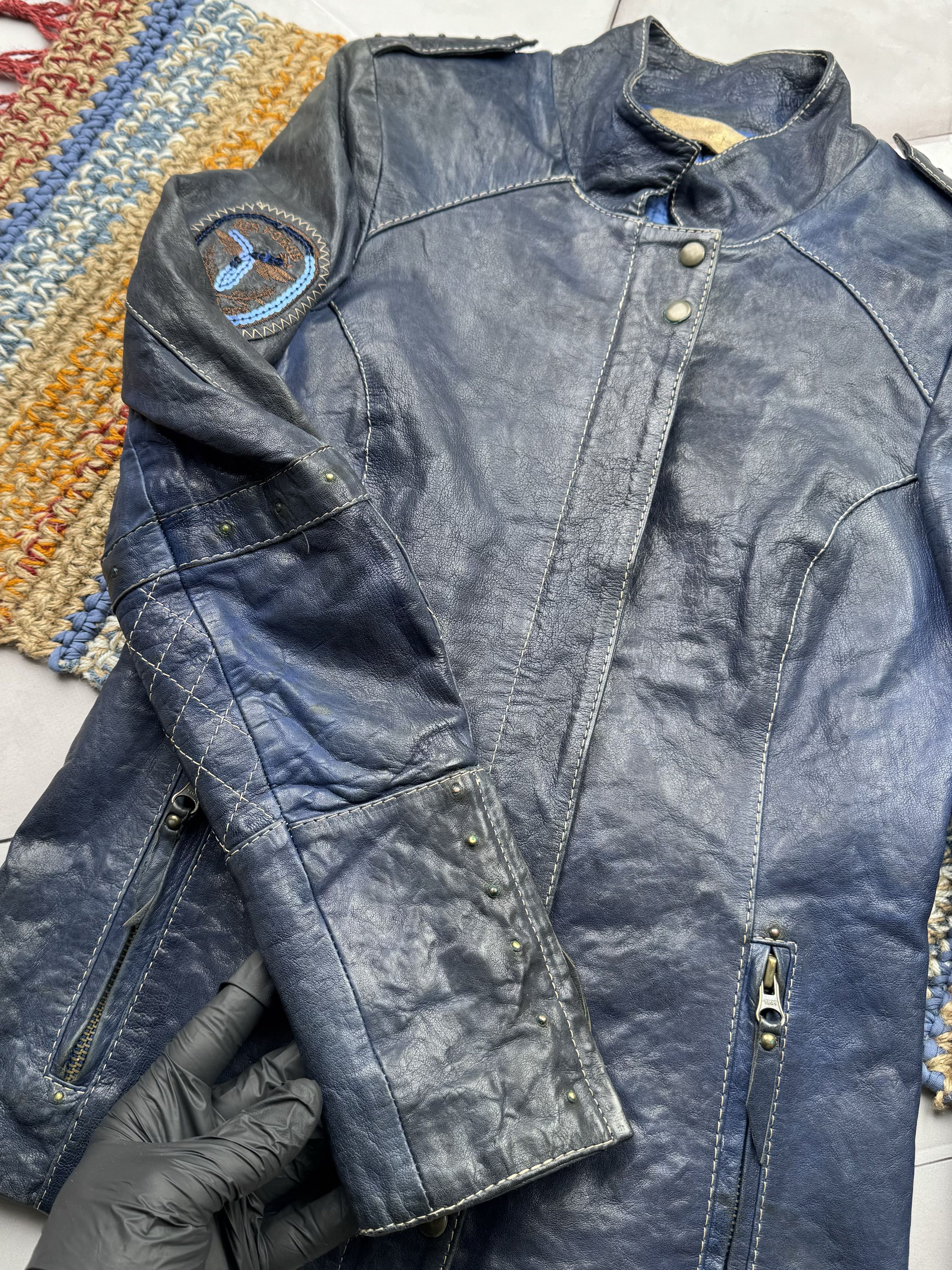 Vintage Vintage Faded Leather Jacket (E4) Size S / US 4 / IT 40 - 5 Thumbnail