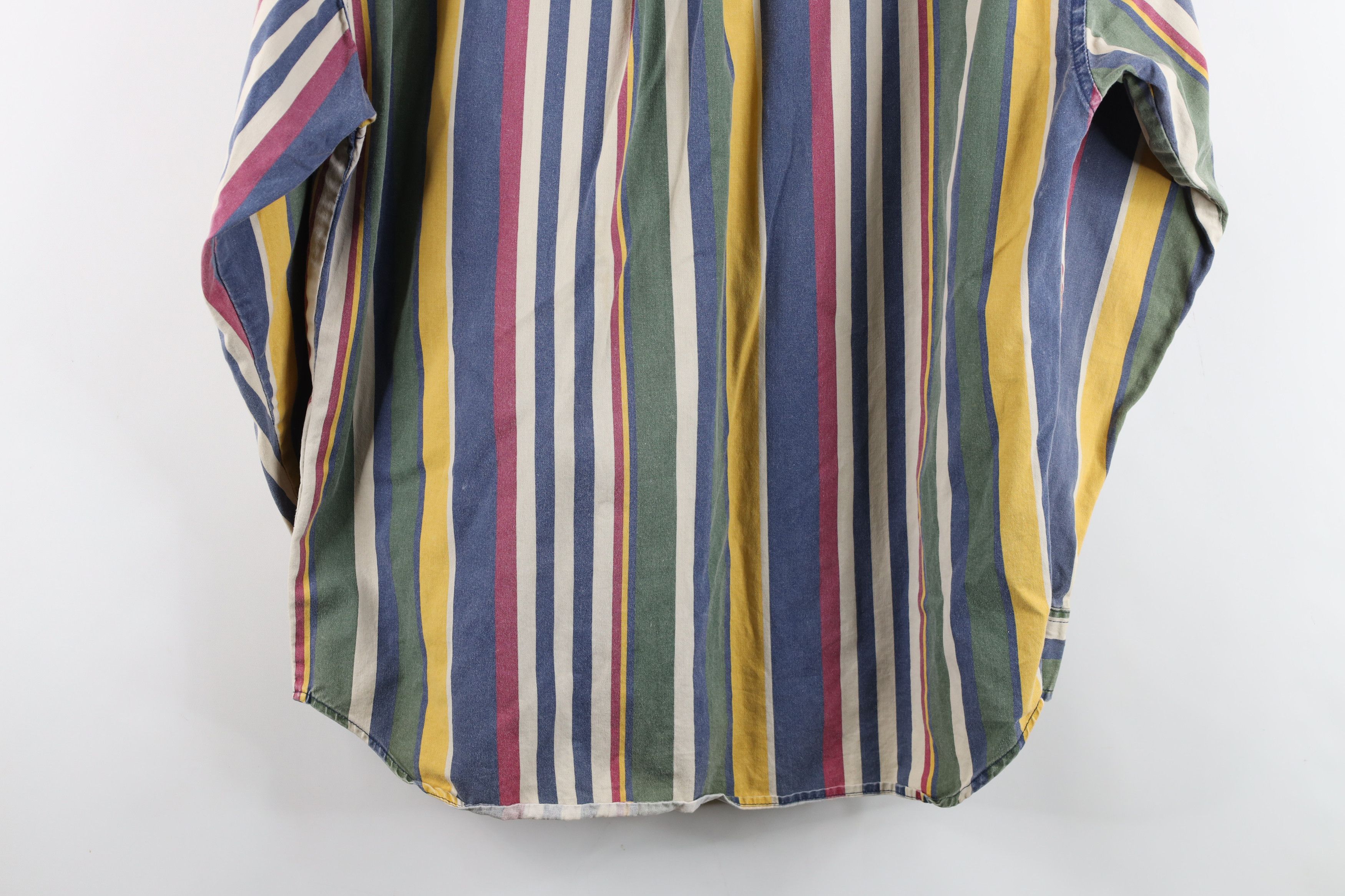 Vintage Vintage 90s Streetwear Rainbow Striped Button Down Shirt Size US M / EU 48-50 / 2 - 14 Thumbnail
