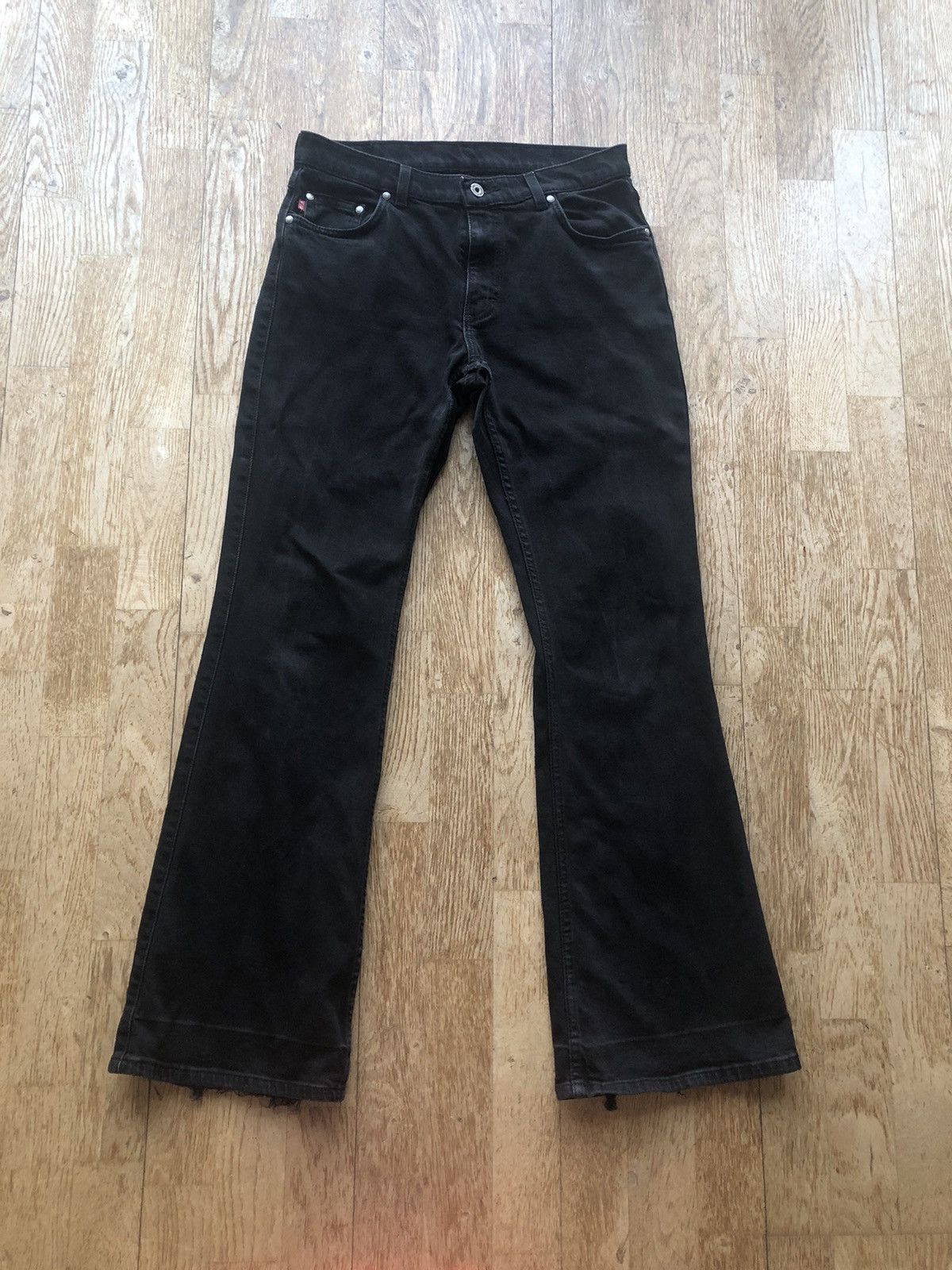 Mustang MUSTANG JEANS BELL BOTTOM VINTAGE QUALITY BLACK DENIM PANTS Size US 31 - 1 Thumbnail