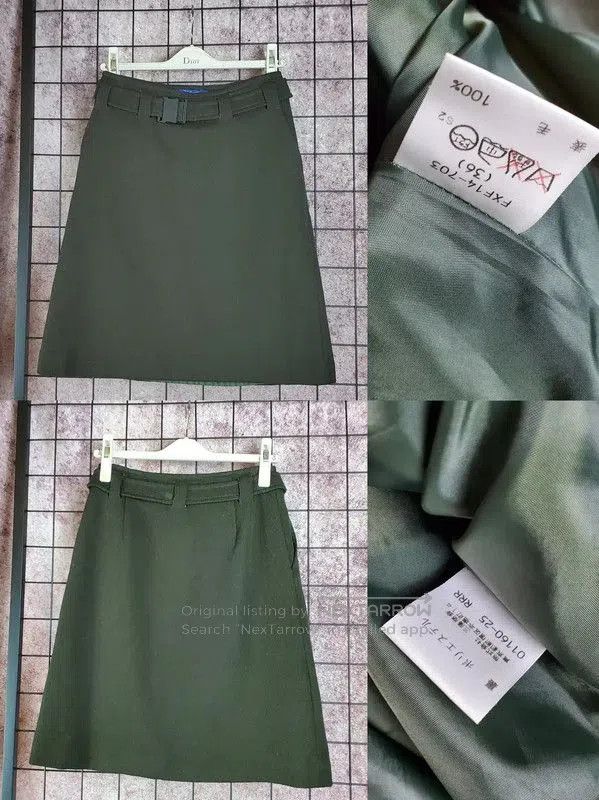 Burberry Burberry Green Wool A-Line Skirt for Spring. Size 23" - 1 Thumbnail