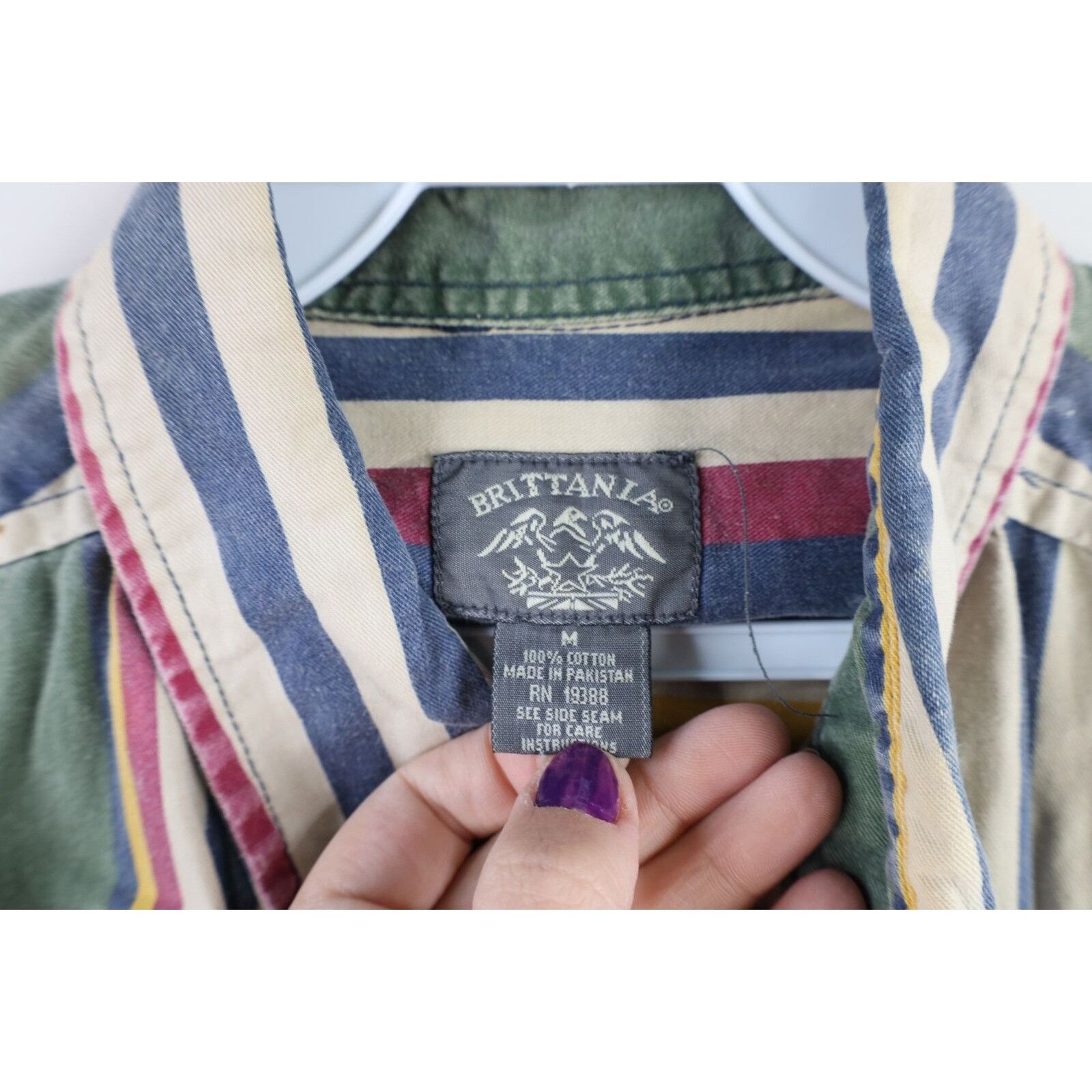 Vintage Vintage 90s Streetwear aded Rainbow Striped Button Shirt Size US M / EU 48-50 / 2 - 8 Thumbnail
