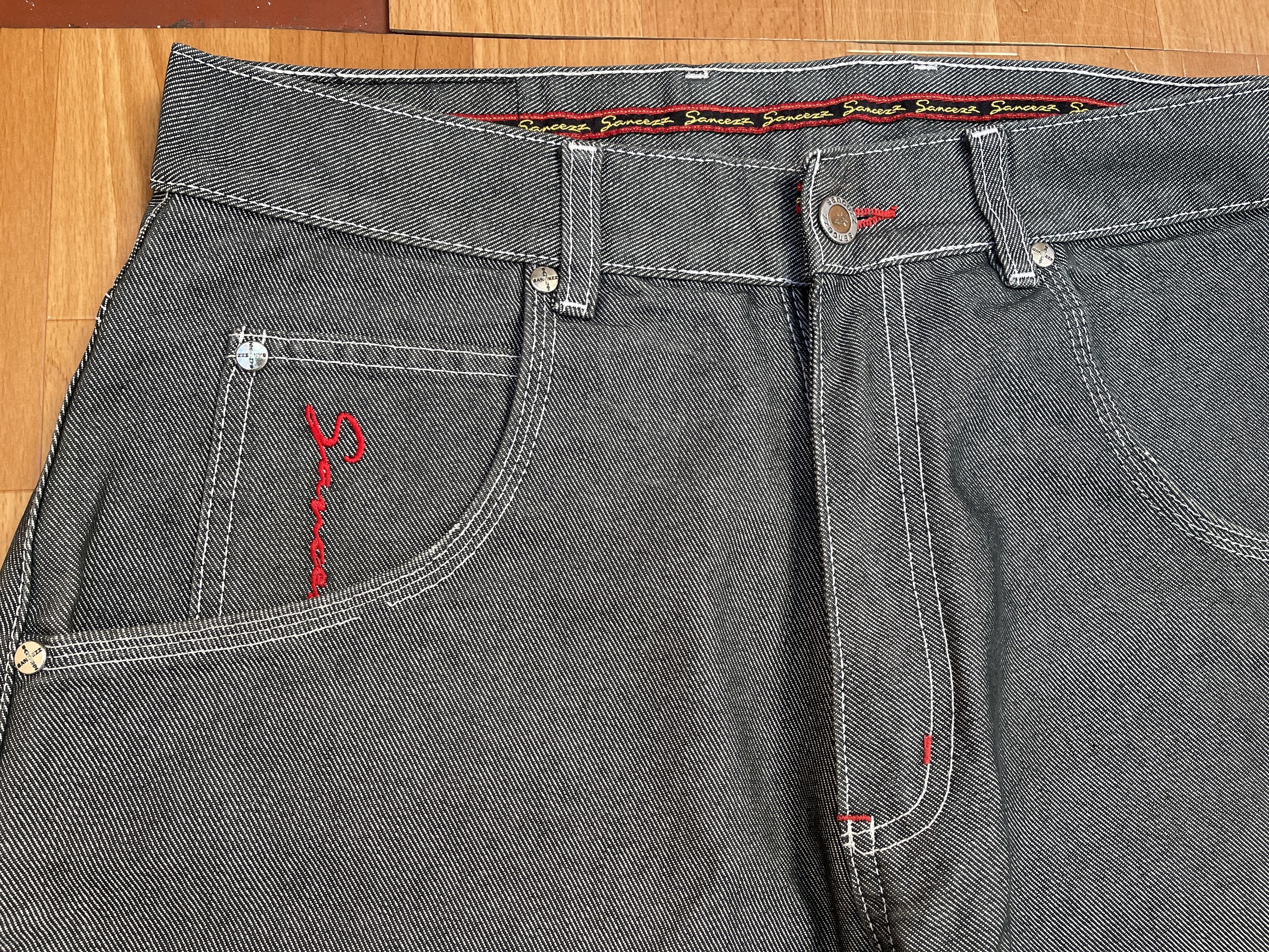Other Sancezz jeans, shiny, vintage baggy, silver, metallic Y2K 32 Size US 32 / EU 48 - 11 Thumbnail
