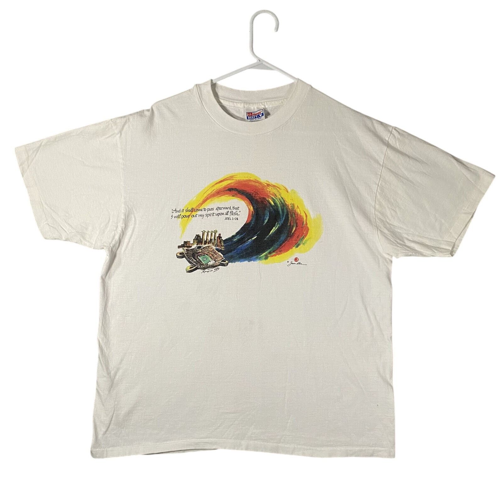 Other Vtg Kansas City Joel 2:28 Jean Shen Bible Art Shirt White XL Size US XL / EU 56 / 4 - 1 Thumbnail