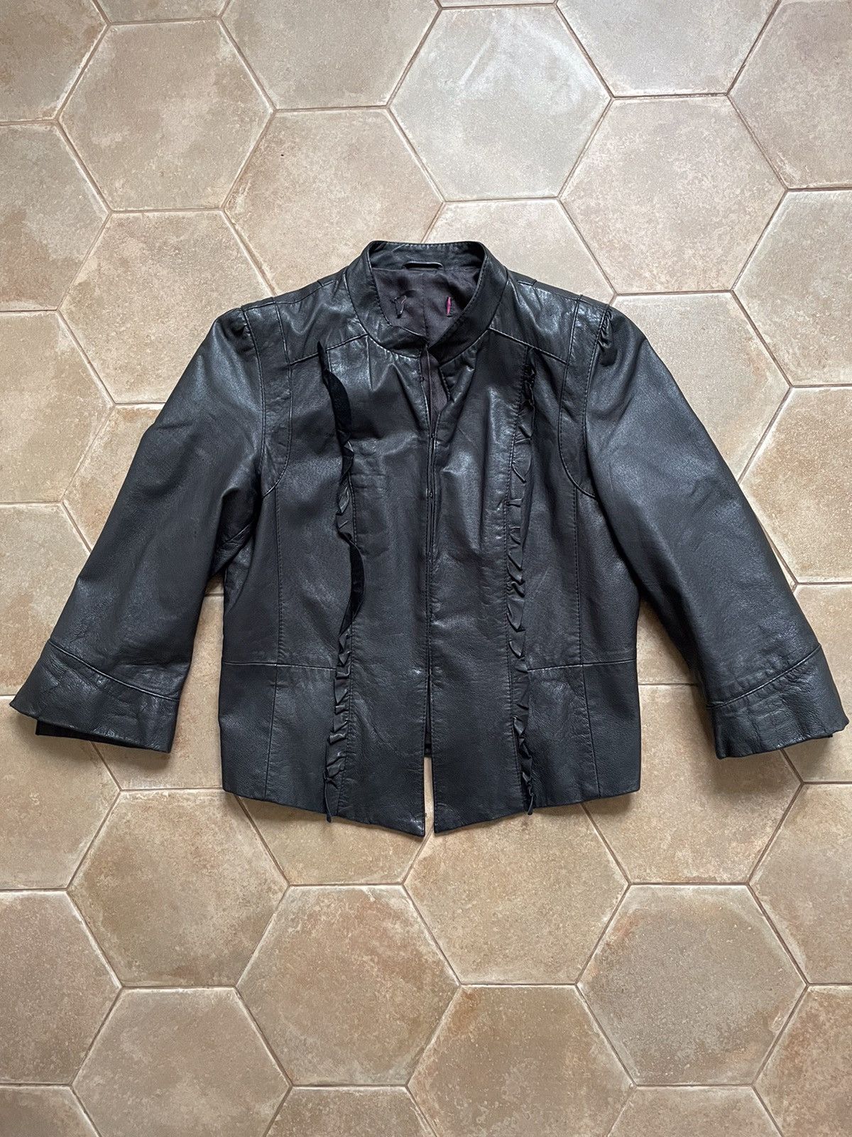 Designer AVANT-GARDE LEATHER JACKET Size L / US 10 / IT 46 - 1 Thumbnail
