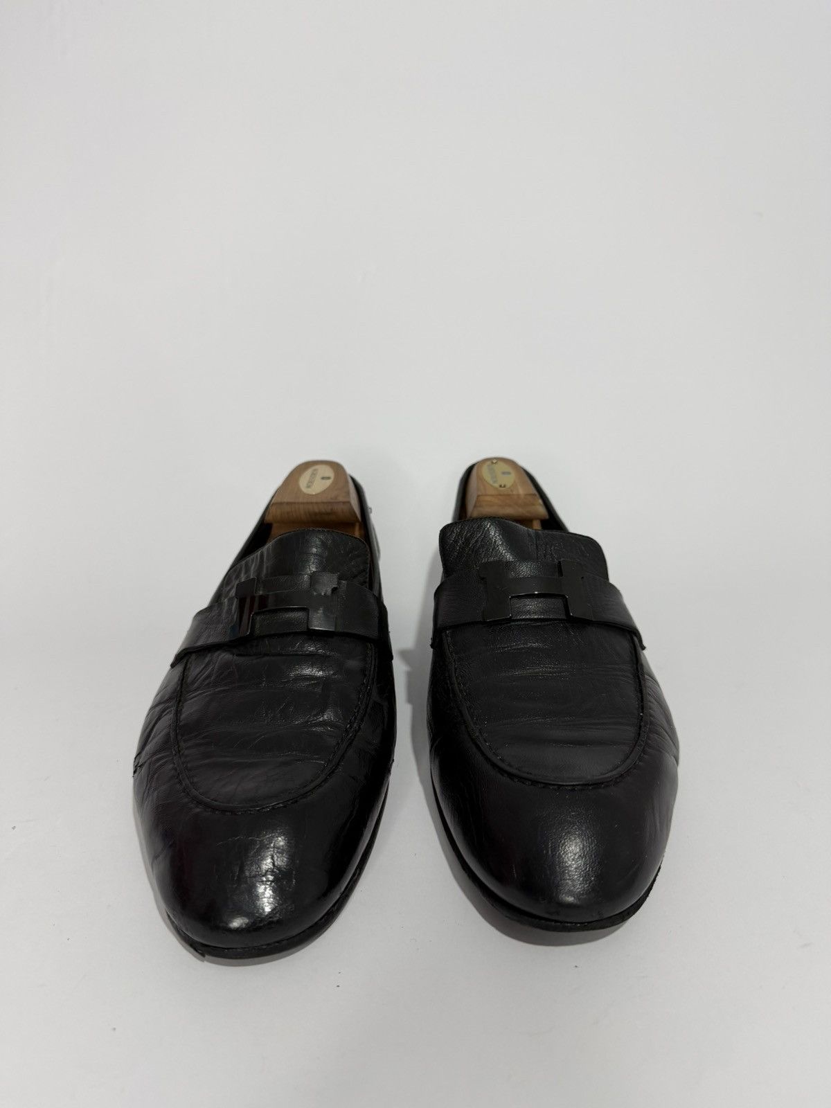 Hermes Hermes Black Men's Leather Paris Loafers Size US 9 / EU 42 - 2 Thumbnail