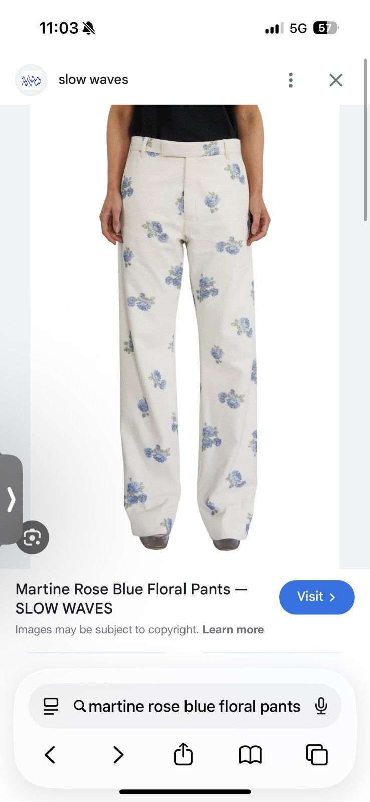 Martine Rose Martine Rose White and blue floral pants Size US 30 / EU 46 - 2 Thumbnail