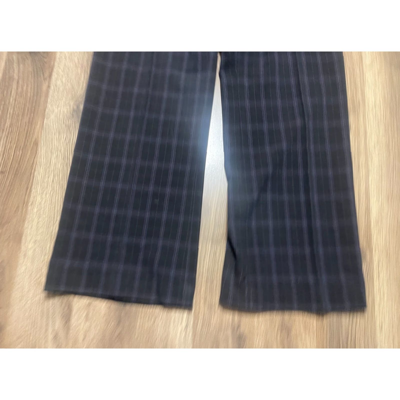 Vintage Nue Options Pants Women's Size 10 Black Plaid Dress Pants Flared Leg Flat Front Regular Inseam 29.5 in Pants Womens Size 32" / US 10 / IT 46 - 3 Thumbnail