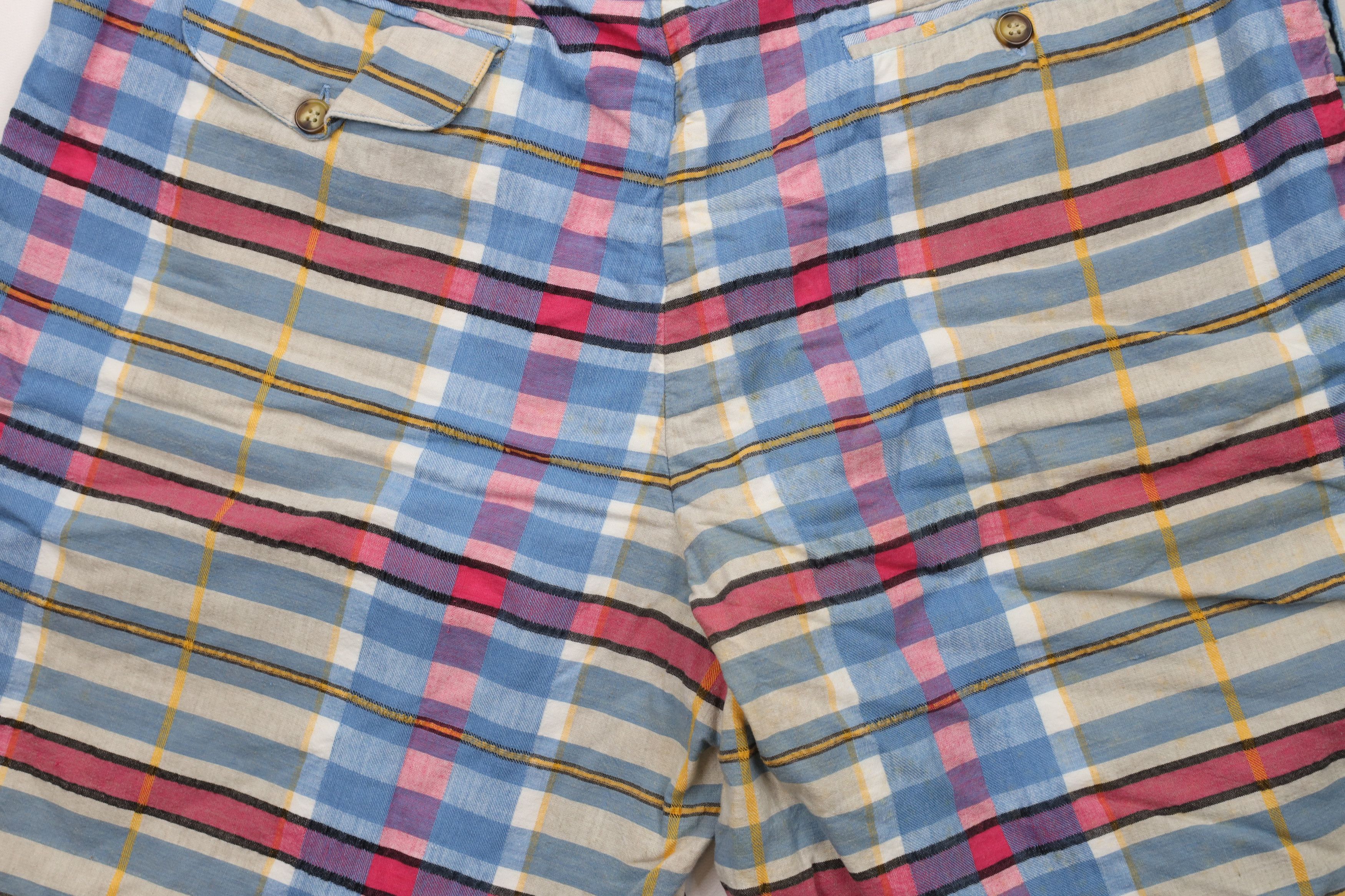 Vintage Vintage 90s Streetwear Above Knee Madras Plaid Chino Shorts Size US 36 / EU 52 - 11 Thumbnail