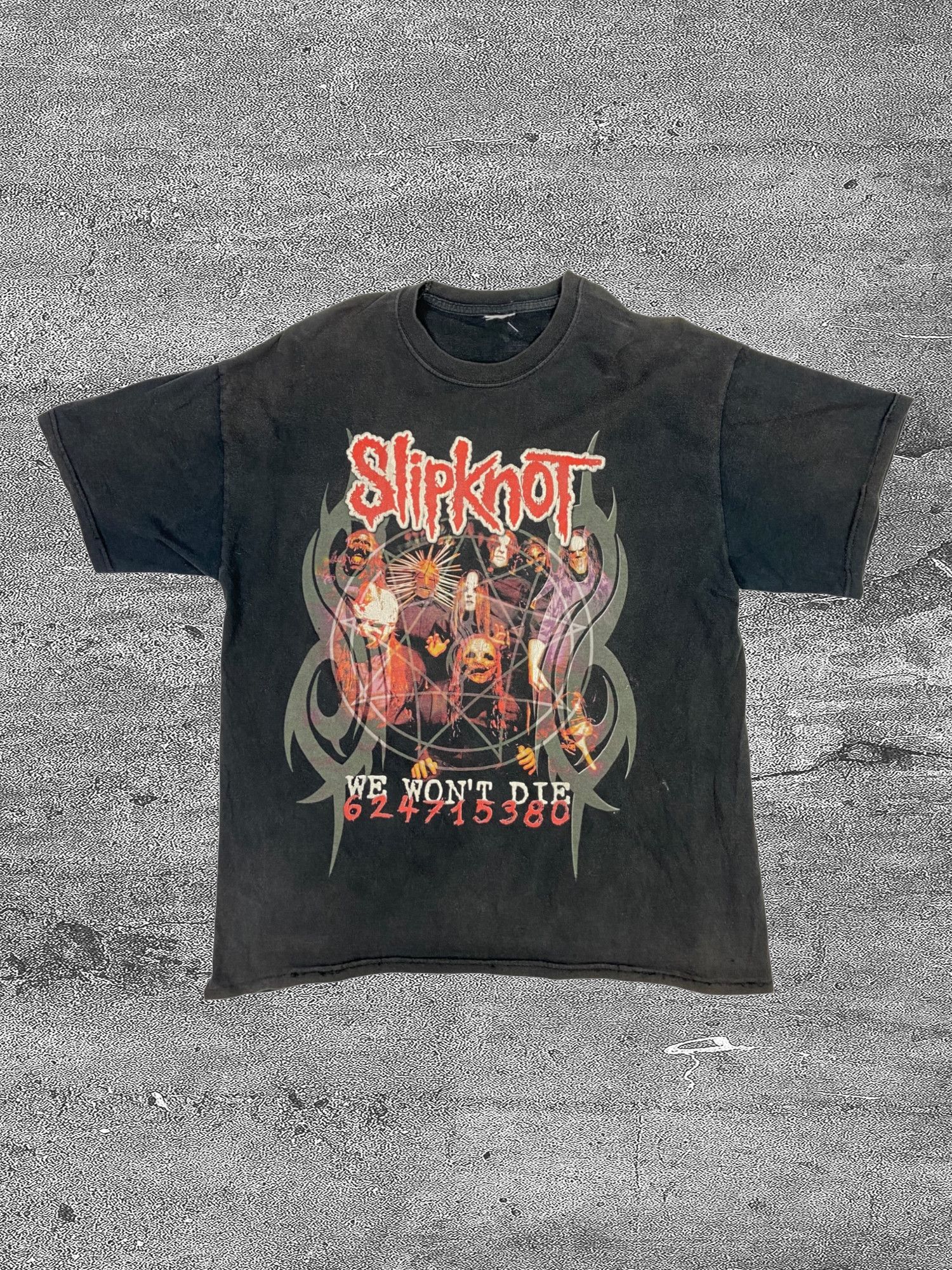 Band Tees 1990's "WE WON'T DIE" SLIPKNOT SUN FADED RARE TEE - LOT № 11 Size US L / EU 52-54 / 3 - 1 Thumbnail