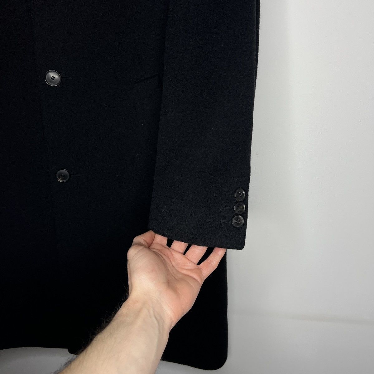 Hugo Boss Vintage Hugo Boss Wool Long Coat Jacket Black 90s Size US M / EU 48-50 / 2 - 4 Thumbnail