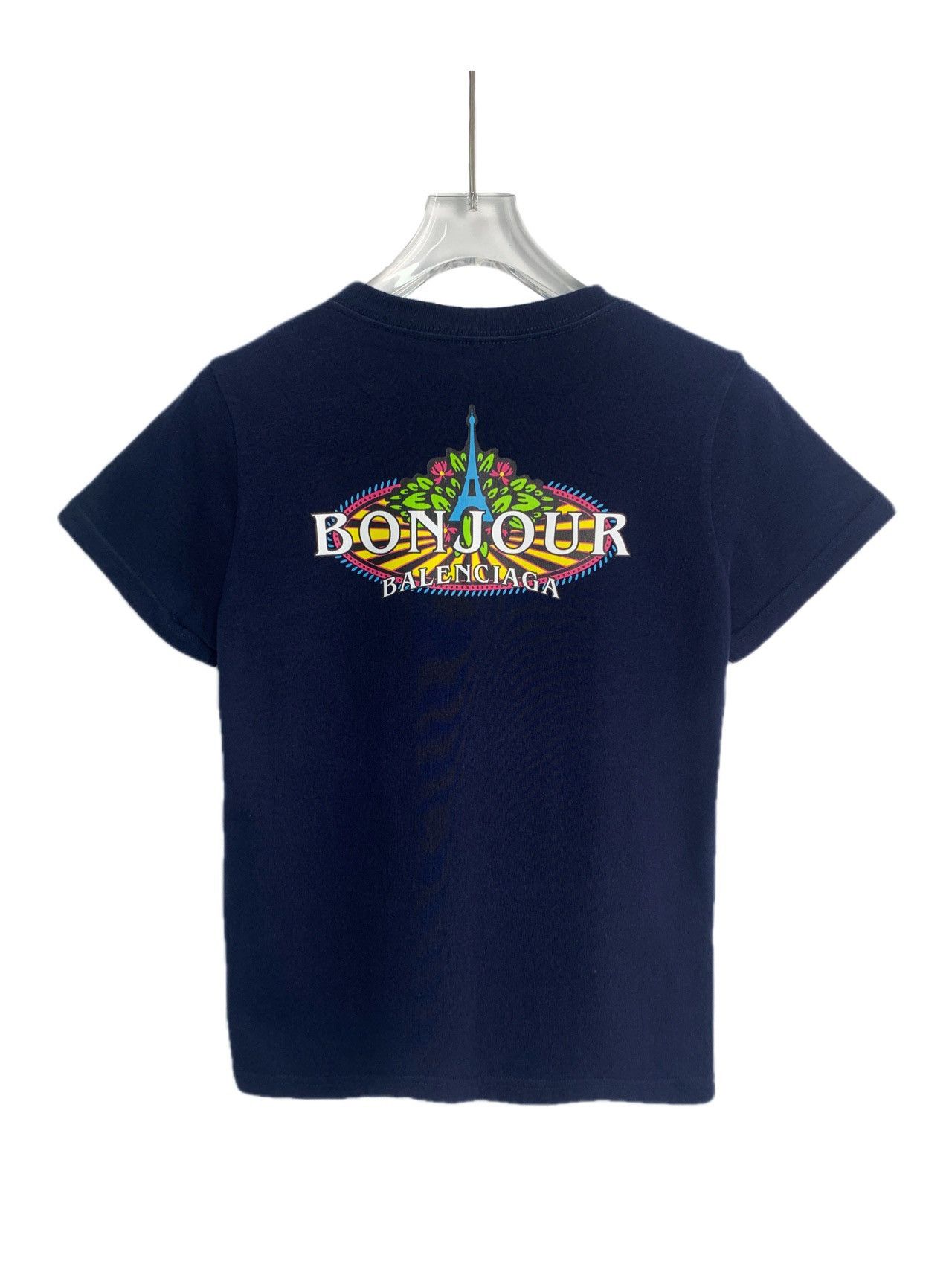 Balenciaga Balenciaga Parisienne navy blue t-shirt Size S / US 4 / IT 40 - 2 Thumbnail