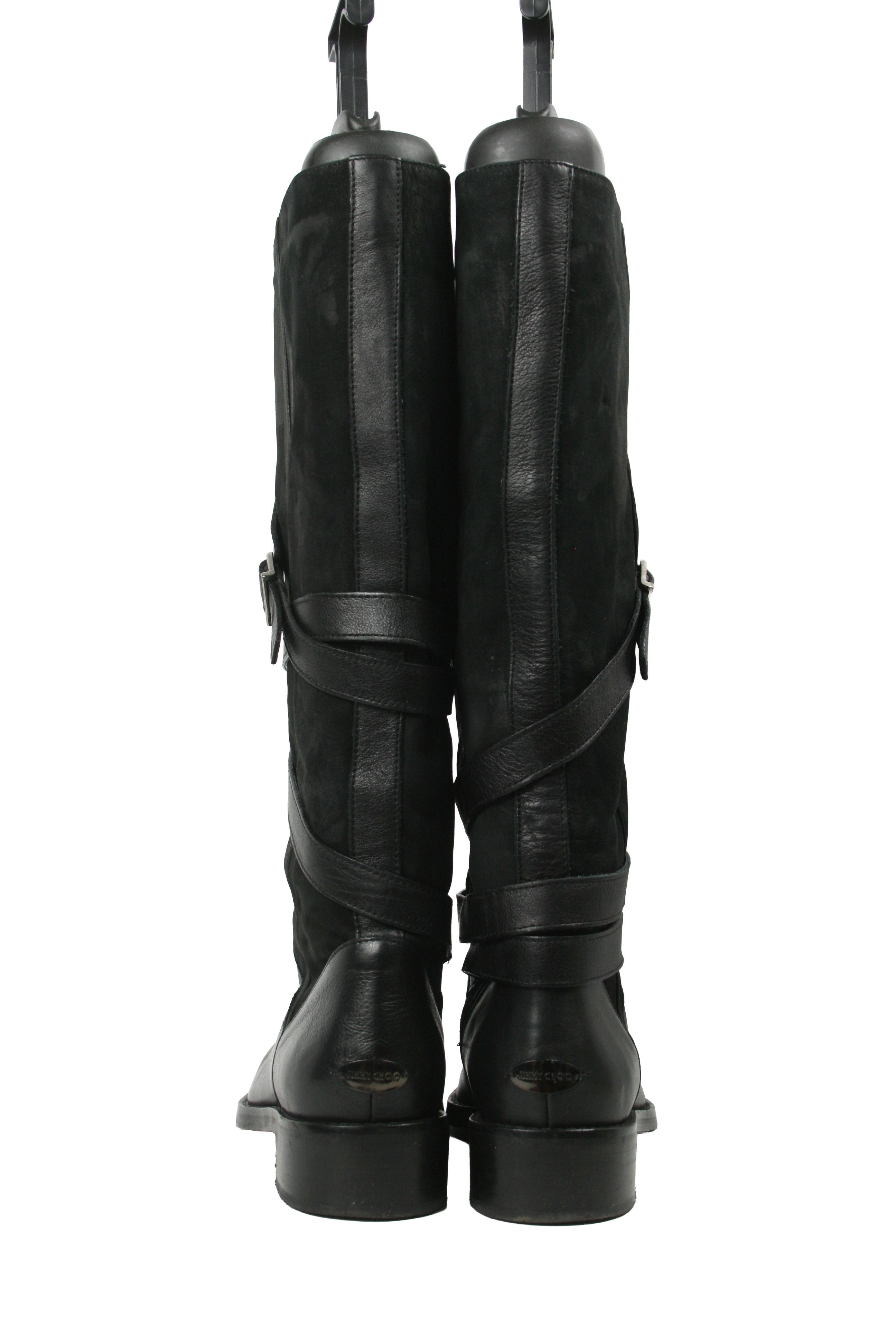 Jimmy Choo Riding Belted Knee High Leather Suede Boots Size US 8 / IT 38 - 17 Thumbnail