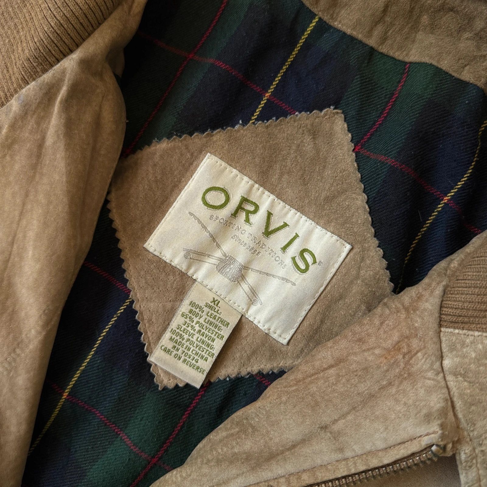 Orvis Vintage Orvis Real Suede Leather Bomber Jacket Size US XL / EU 56 / 4 - 6 Thumbnail