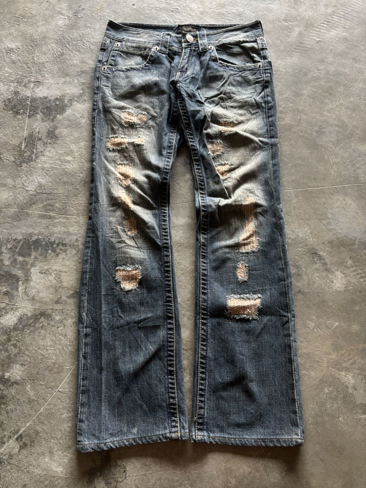 If Six Was Nine VANQUISH flare distressed patchwork rusty mudmax japanese Size US 29 - 1 Thumbnail