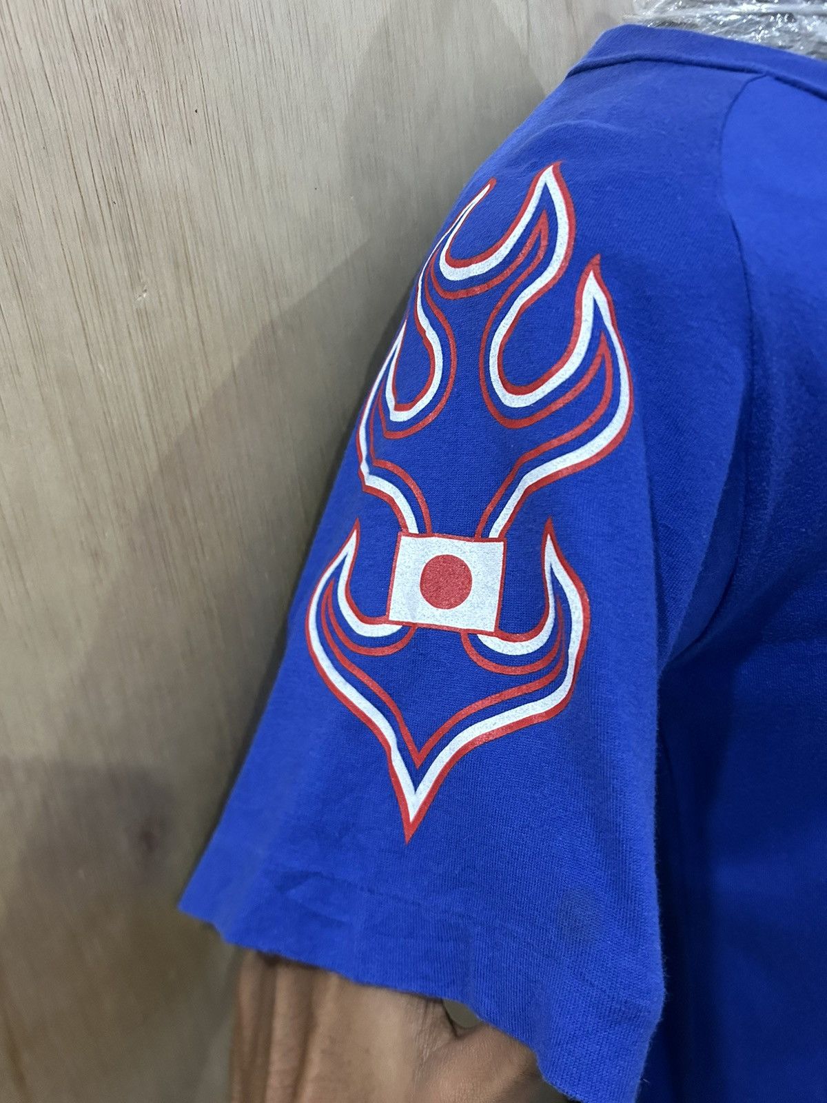Japanese Brand Vintage 1996 Japan JFA Nakata 8 Flames Sleeve Tee Size US M / EU 48-50 / 2 - 4 Thumbnail