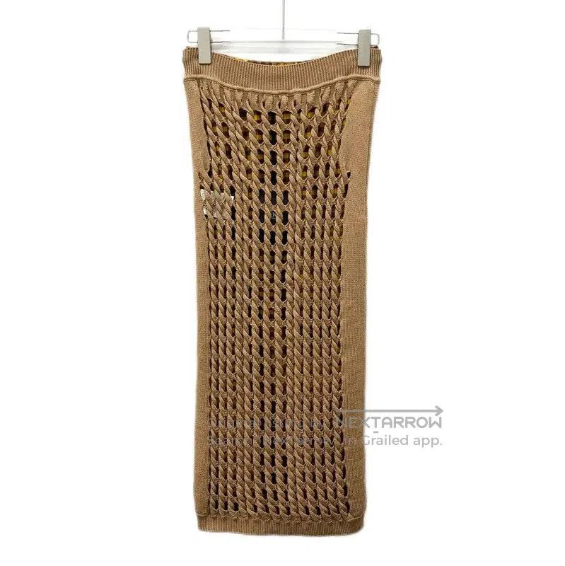 Fendi Fendi Brown Knitted Midi Skirt for Women . Size 30" / US 8 / IT 44 - 2 Thumbnail