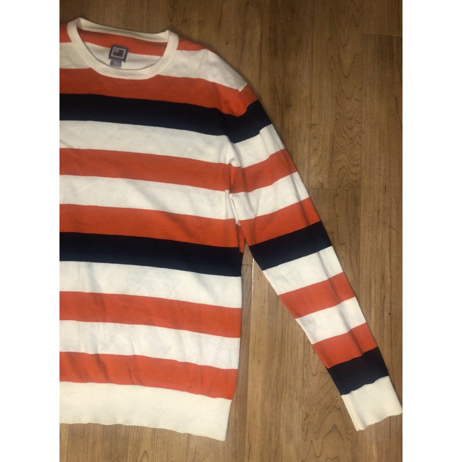 Vintage J. C. Penney Sweater L Long Sleeve Striped Orange Pullover Mens Size US L / EU 52-54 / 3 - 6 Thumbnail