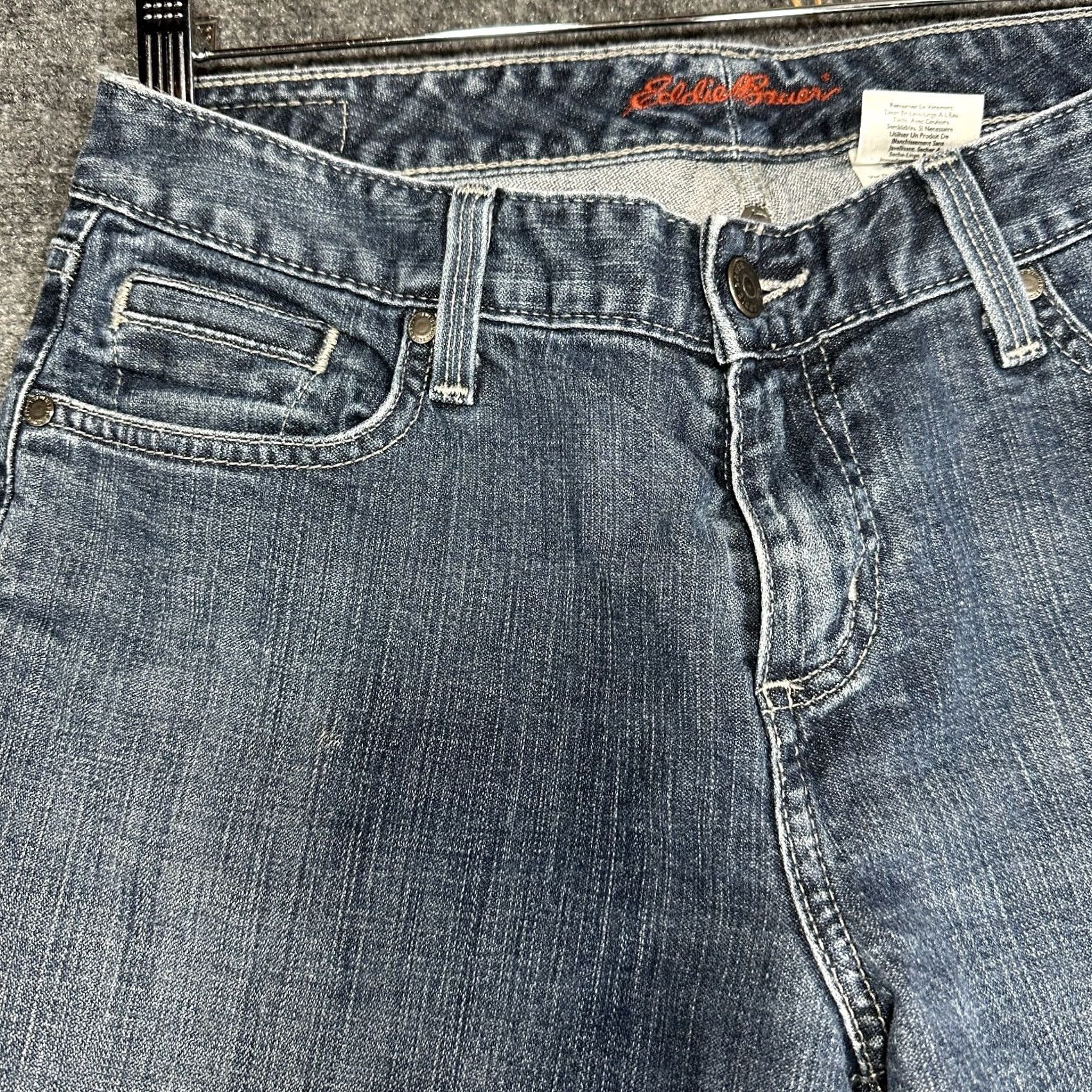 Eddie Bauer Eddie Bauer Jeans Womens 28 Crop Cotton Stretch Medium Wash Pockets Split Hem Jeans Cropped Waist 28 Blue 5-Pocket Design Mens Womens Girls Boys Size 28" / US 6 / IT 42 - 4 Thumbnail