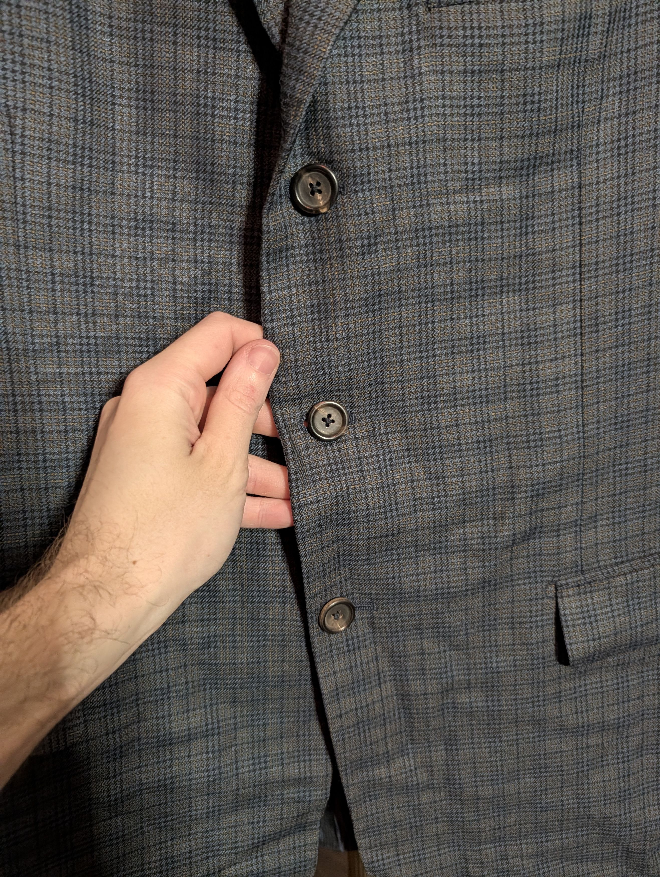 Pal Zileri SILK Green Blue plaid patterned made in Italy sport coat Size 42R - 3 Thumbnail