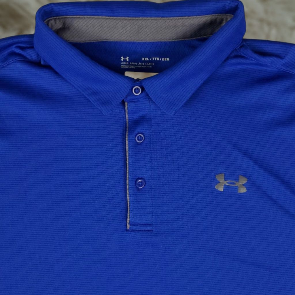 Under Armour Under Armour Polo Shirt Mens 2XL Blue Golf Casual Short Sleeve Shirt (Polo) Size US XXL / EU 58 / 5 - 1 Thumbnail