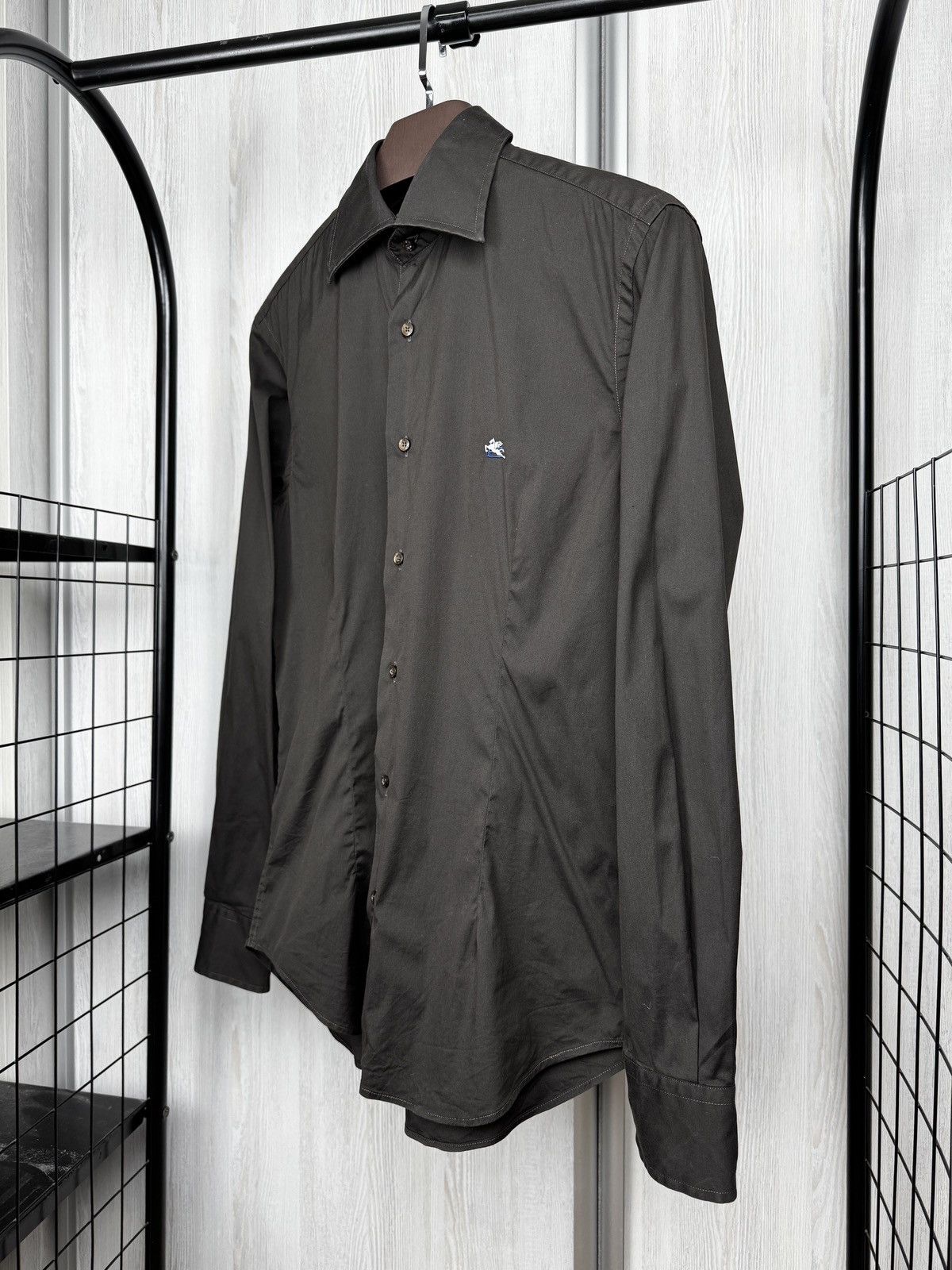 Etro ETRO Milano brown cotton blend basic plain shirt size 39 Size US M / EU 48-50 / 2 - 7 Thumbnail