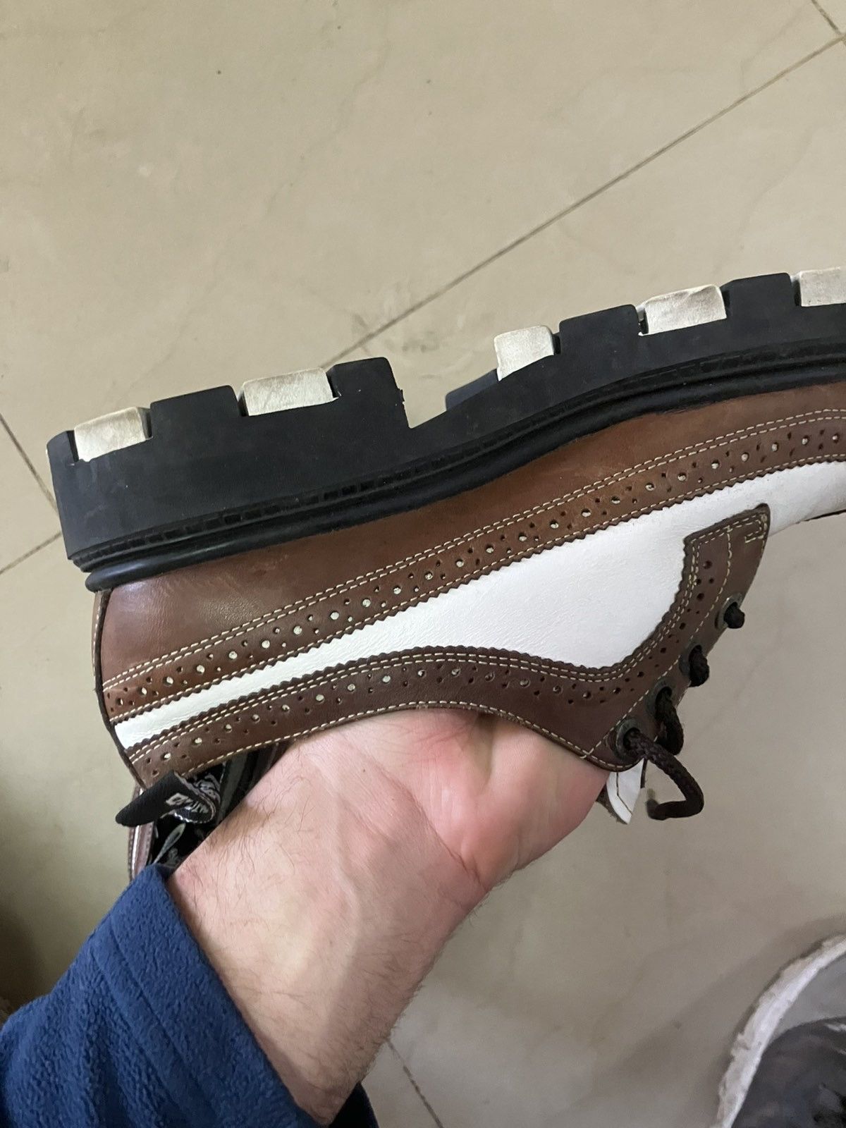 Y'2 Leather Vintage Y2K London Underground brown oxford creeper shoes Size US 10.5 / EU 43-44 - 3 Thumbnail