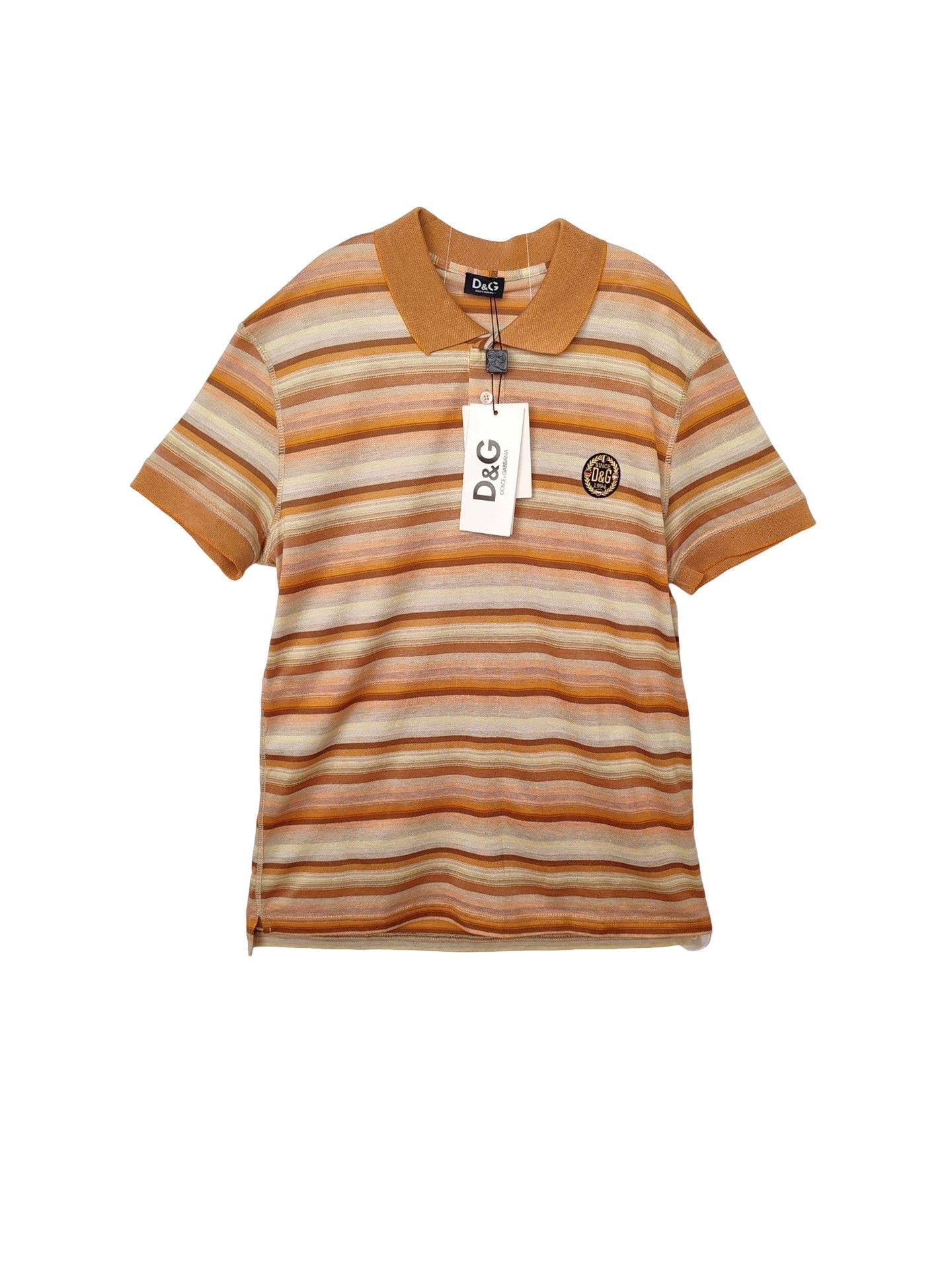 Dolce & Gabbana Dolce & Gabbana Striped Logo Polo Size L Size US L / EU 52-54 / 3 - 1 Thumbnail