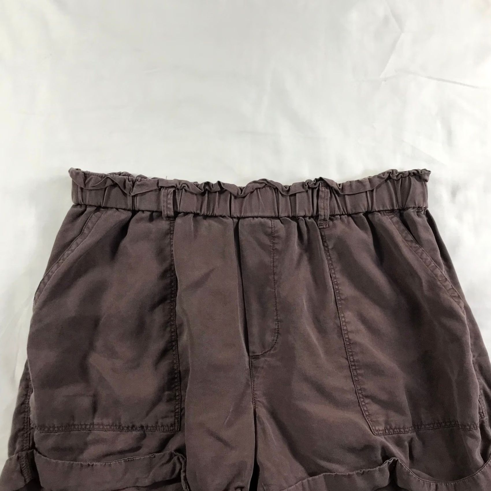 Vintage Aerie Paperbag Waist Shorts Mauve Brown High Rise Pockets Cuffed Relaxed Womens Medium Size 28" / US 6 / IT 42 - 6 Thumbnail
