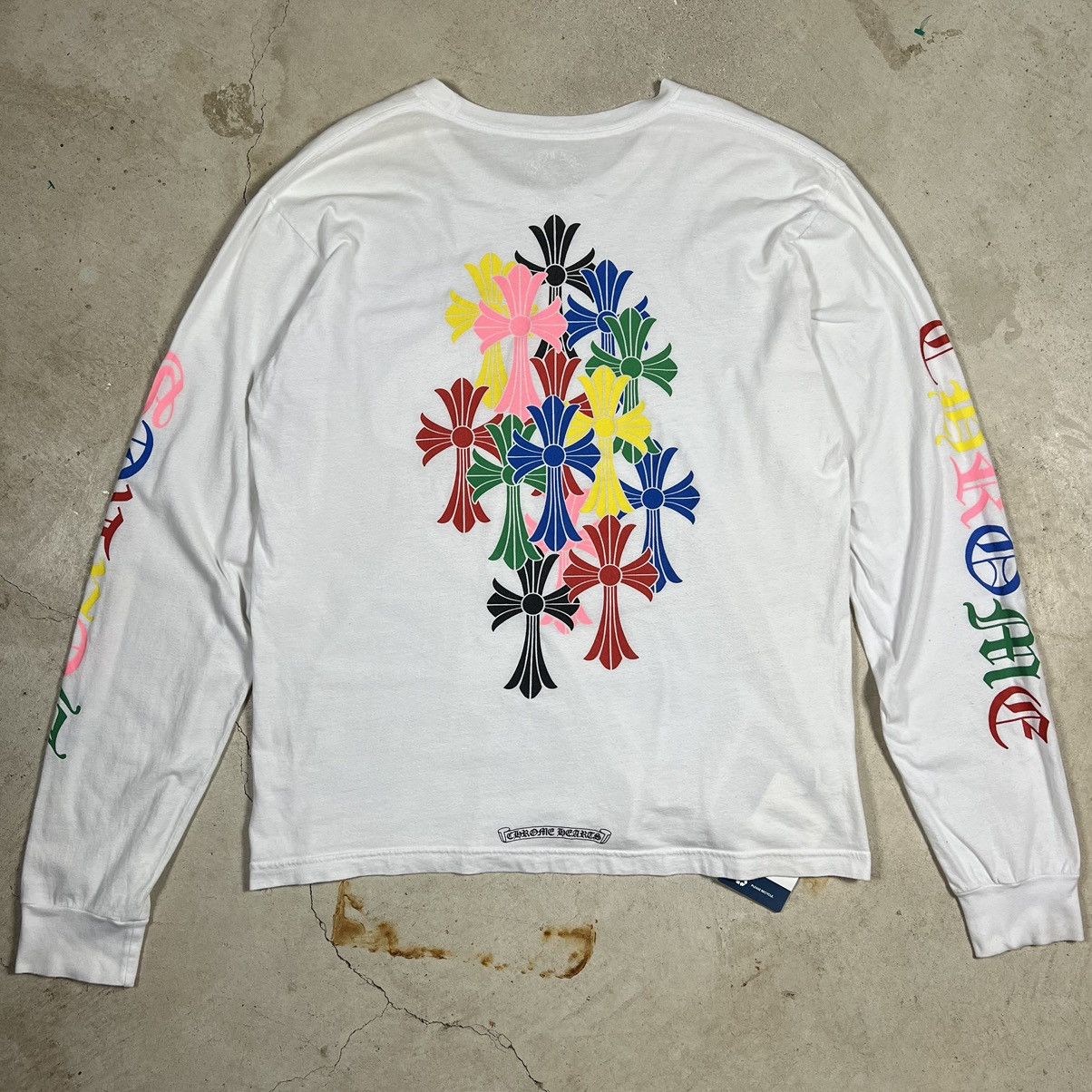 Chrome Hearts Multicolor Cross White Long Sleeve Shirt
