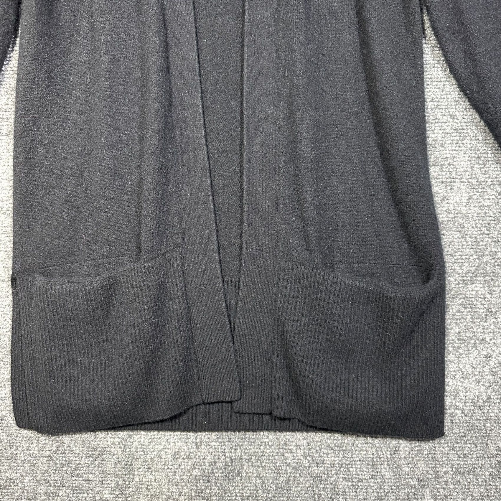 Vintage L.L Bean Sweater Womens PXS Black Cashmere Cardigan Open Front Pockets Size XS / US 0-2 / IT 36-38 - 2 Thumbnail