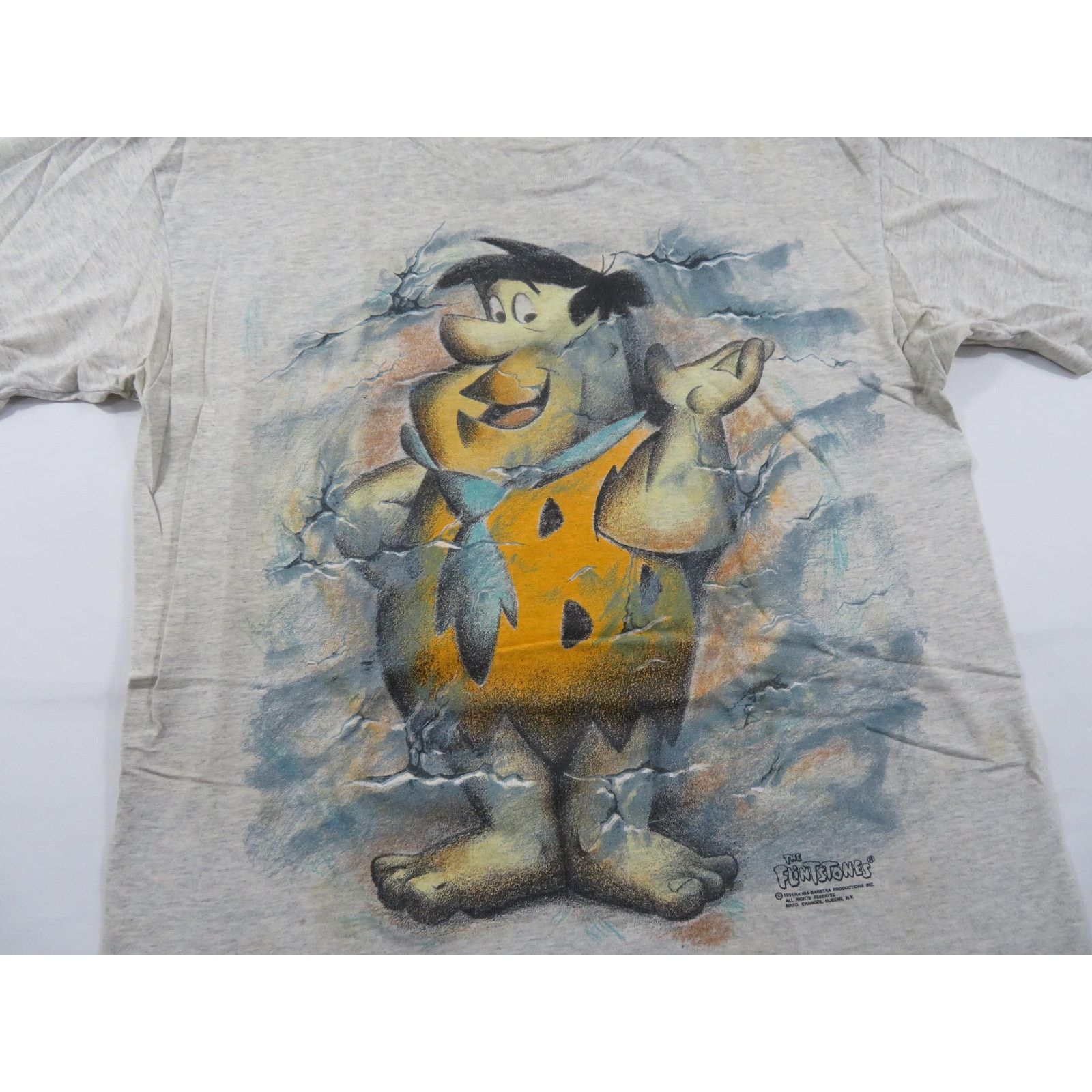 Anvil Fred Flintstone Gray T-Shirt Double Sided Sz XL 1990s Size US XL / EU 56 / 4 - 2 Thumbnail