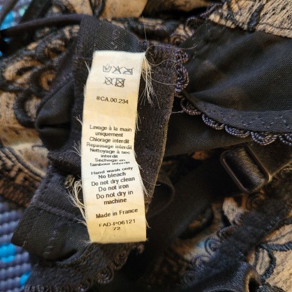 Other Lejaby Unlined Balconette Bra Cream And Black Lace - 36D Size ONE SIZE - 5 Thumbnail