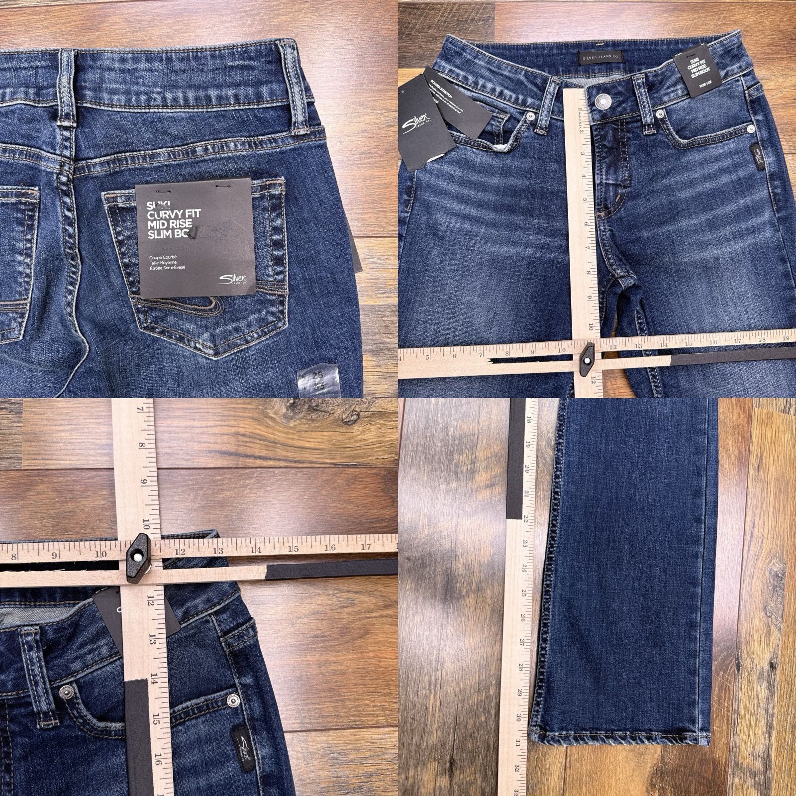 Silver Jeans Co. Silver Suki Slim Boot Jeans Womens 28x33 Low Rise Stretch New Size 28" / US 6 / IT 42 - 8 Thumbnail