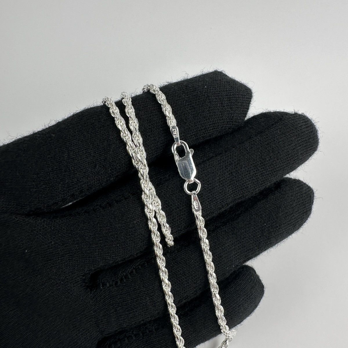 Jewelry Silver Chain Solid .925 Silver Rope Chain 2.5mm 20 Inches Size ONE SIZE - 3 Thumbnail