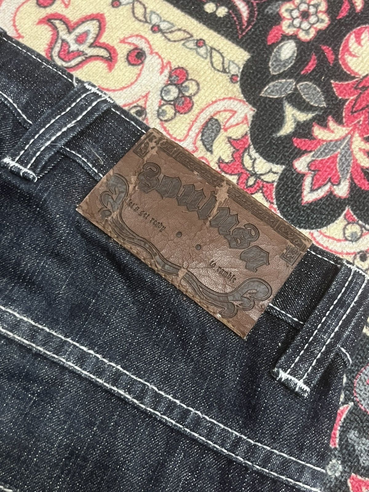 JNCO Vintage Soul Los Angeles Cargo Baggy Black Washed Jeans Size US 29 - 12 Thumbnail