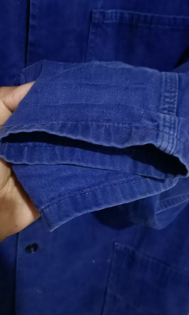 Vintage Vintage 60s french workwear hbt seldvedge 3 pocket jacket Size US M / EU 48-50 / 2 - 6 Thumbnail