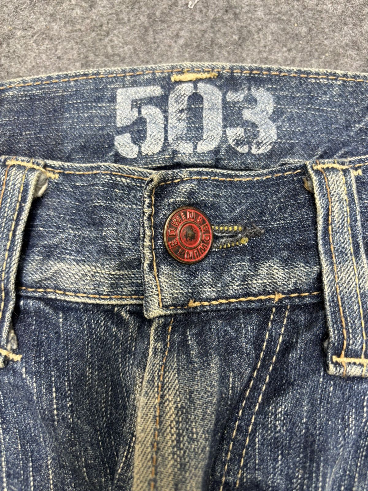 Edwin 💥Insane Fades💥Rare Edwin 503 All Out Fades Denim F655 Size US 33 - 5 Thumbnail