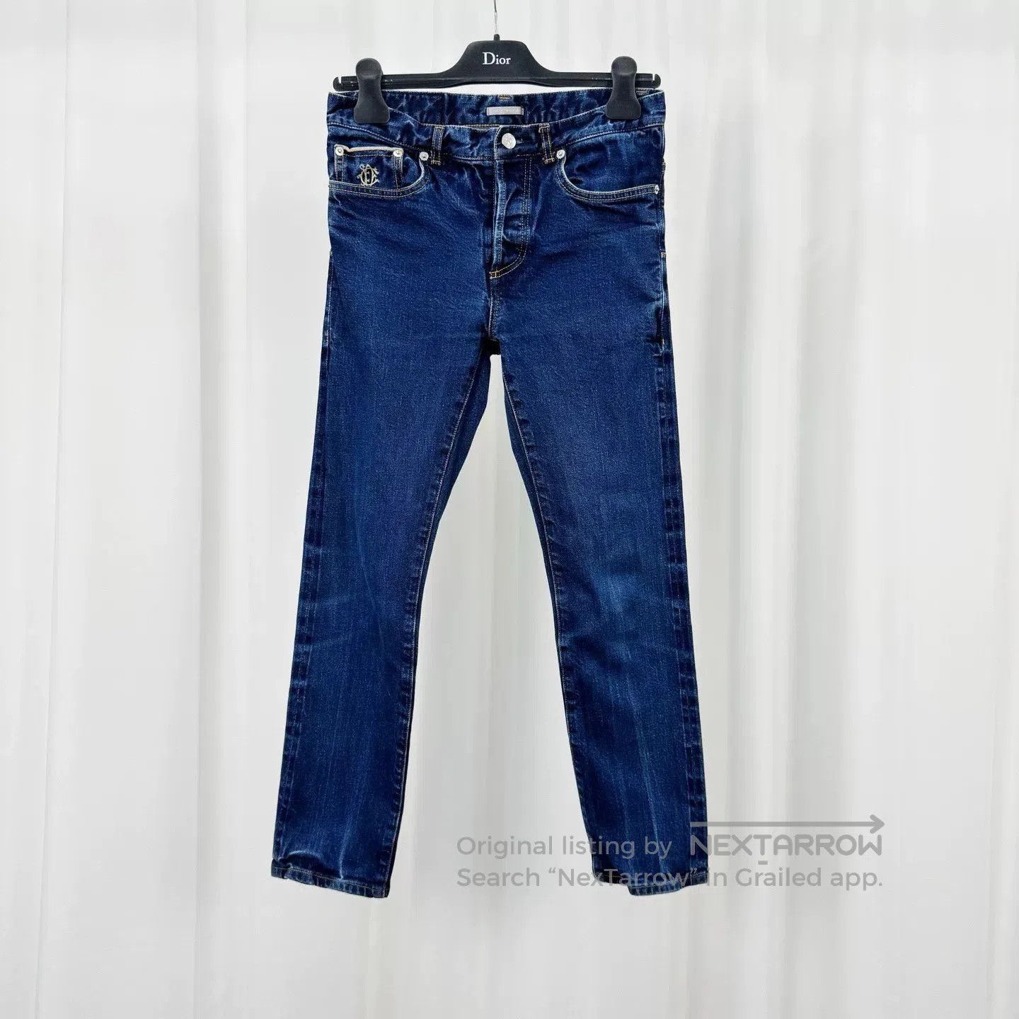 Dior Dior Gold Thread Embroidered Washed Denim Pants. Size US 28 / EU 44 - 1 Thumbnail