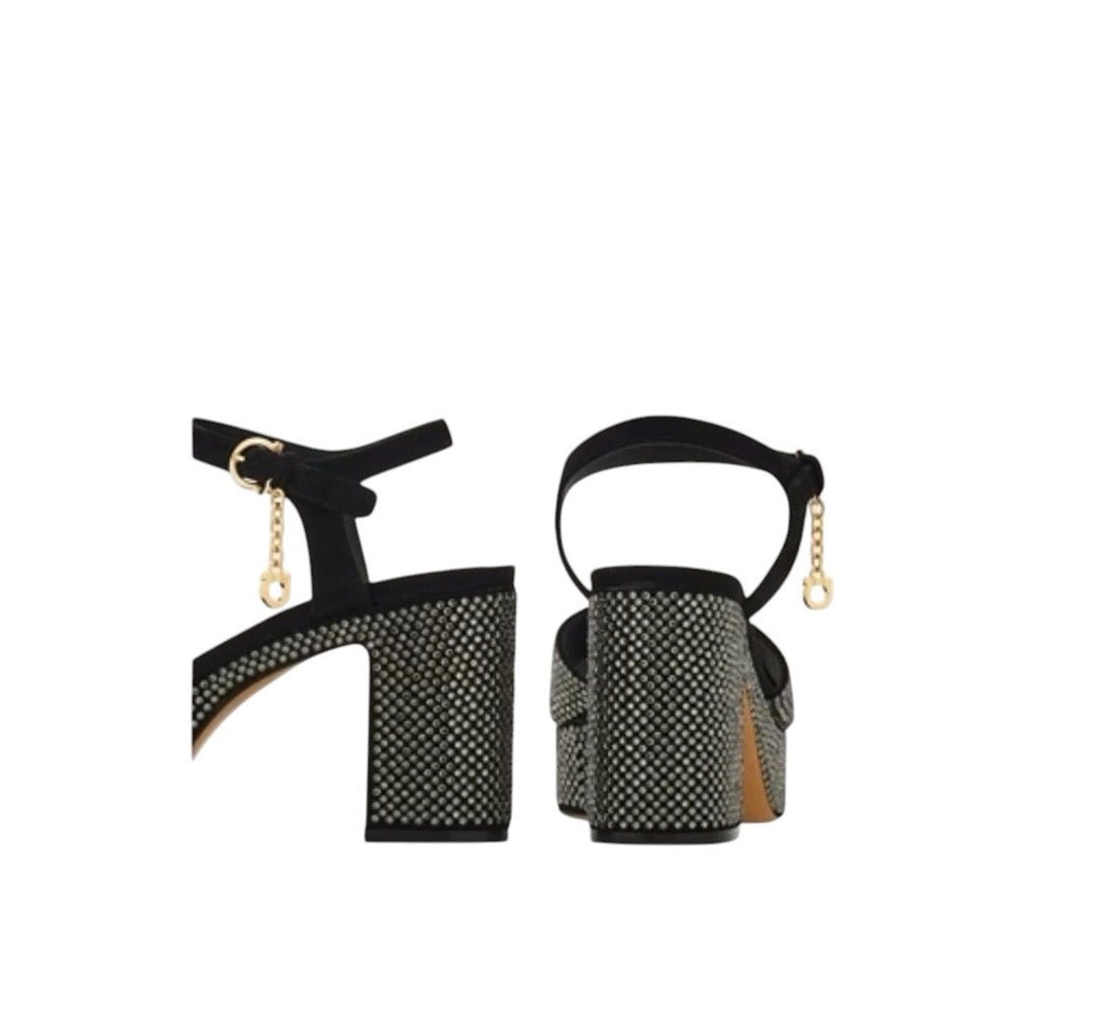 Salvatore Ferragamo Ferragamo Crystal Platform Sandal Size US 7.5 / IT 37.5 - 2 Thumbnail