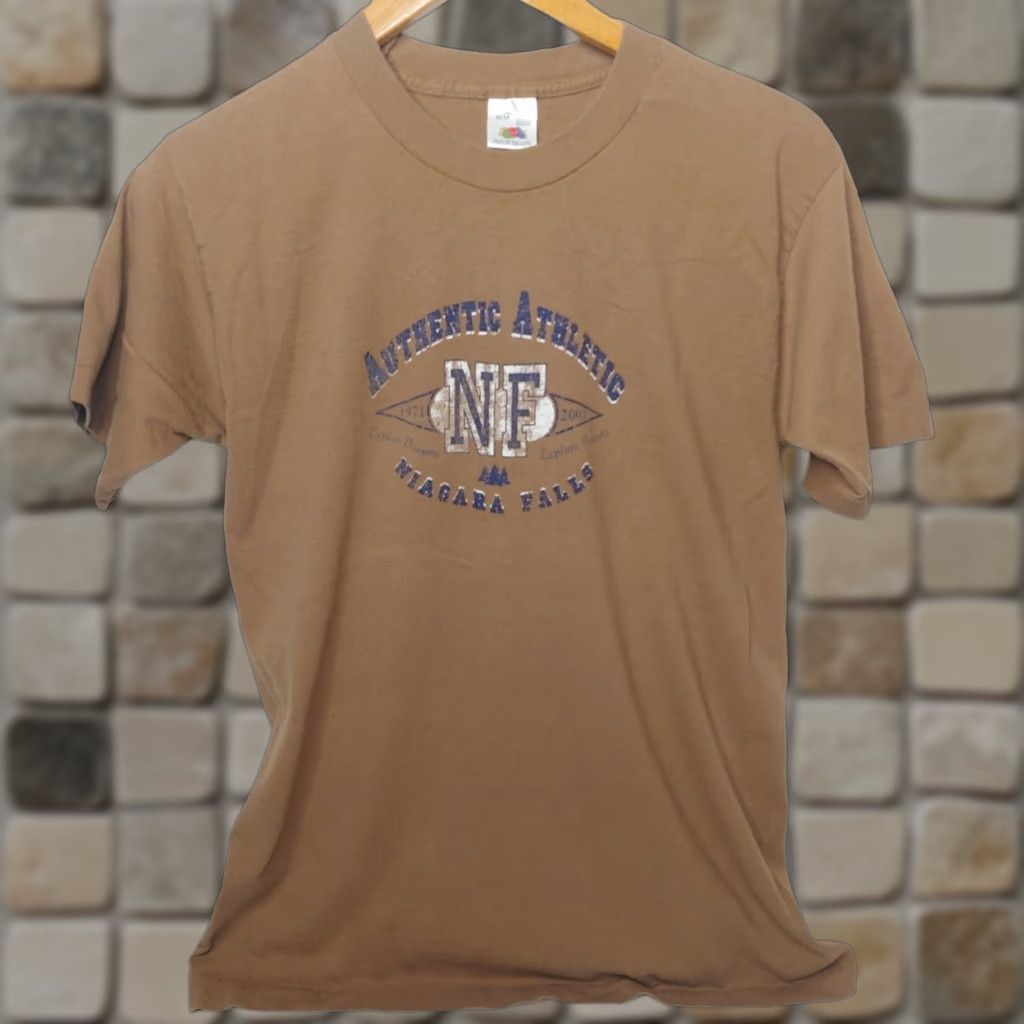 Fruit Of The Loom VINTAGE Niagara Falls Shirt Medium Brown Nature Waterfall New York Single Stitch Mens Size US M / EU 48-50 / 2 - 1 Thumbnail