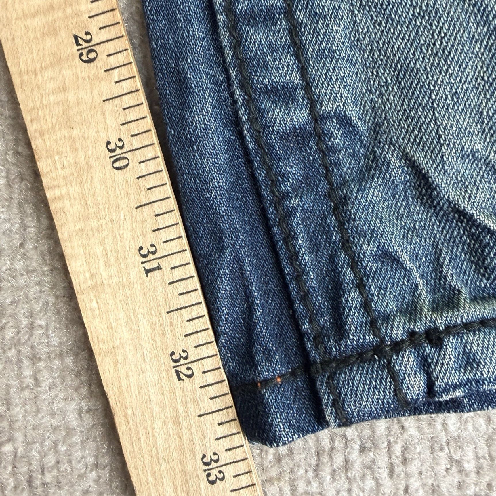 Vintage Rock Revival Jeans Mens 38 x 32 Blue Distressed 100% Cotton Jax Denim 5-Pocket Straight Inseam 32.0 Size US 38 / EU 54 - 3 Thumbnail