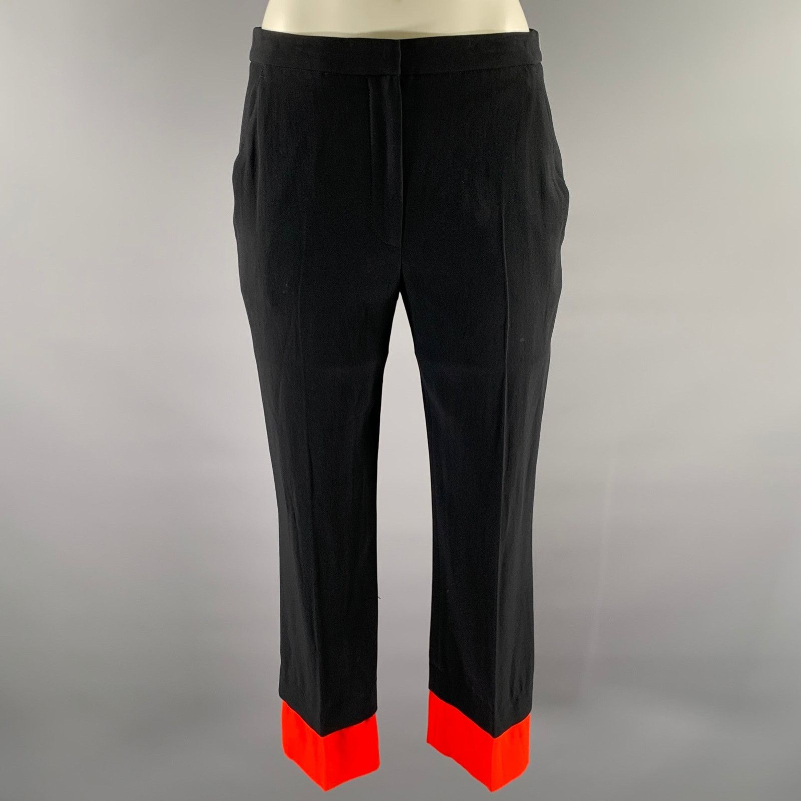 Alexander McQueen ALEXANDER MCQUEEN Size 2 Black Red Cuff Dress Pants Size US 26 / EU 42 - 1 Thumbnail